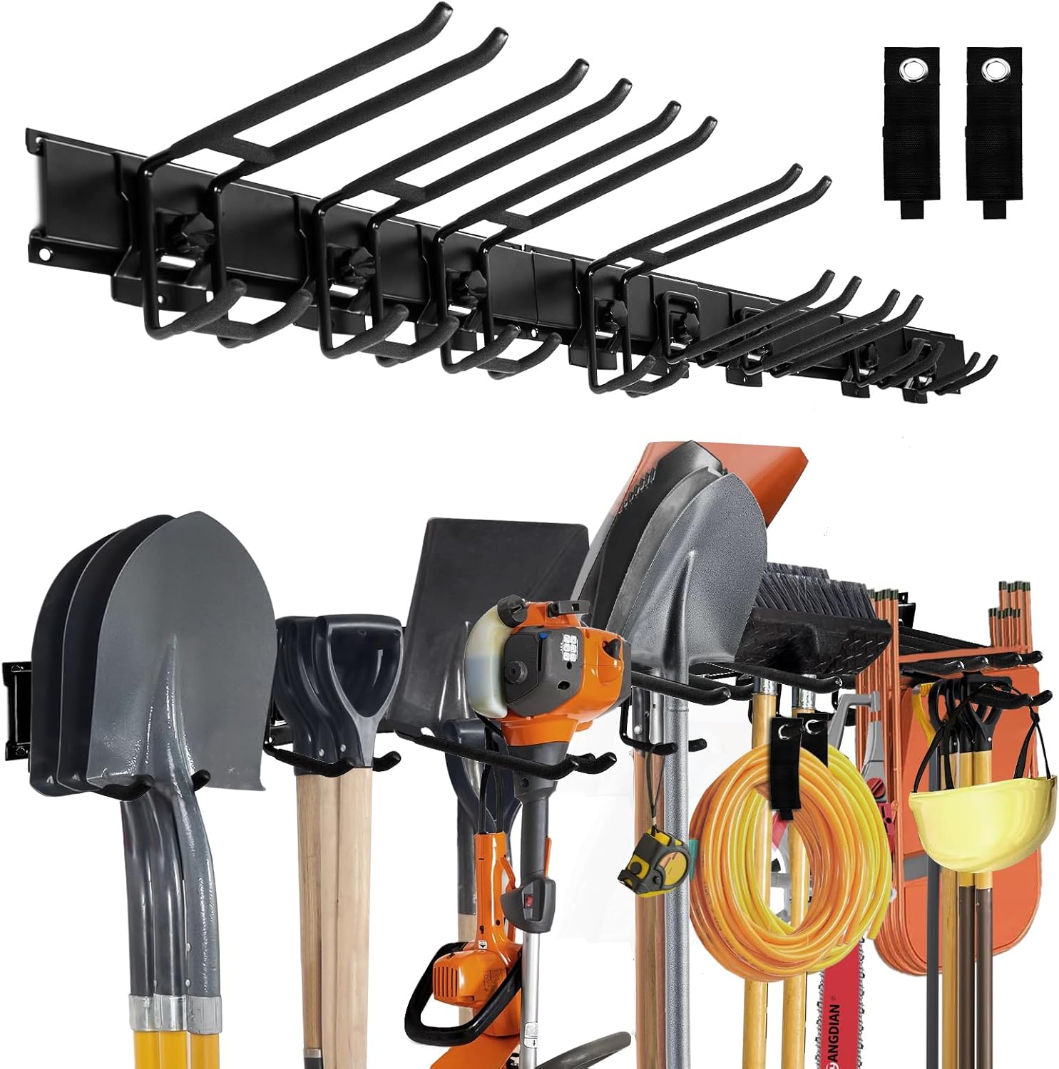 LADER Organización de garaje ajustable de 48 pulgadas, 13 piezas de organizador de herramientas de garaje para montaje en pared, estantería de