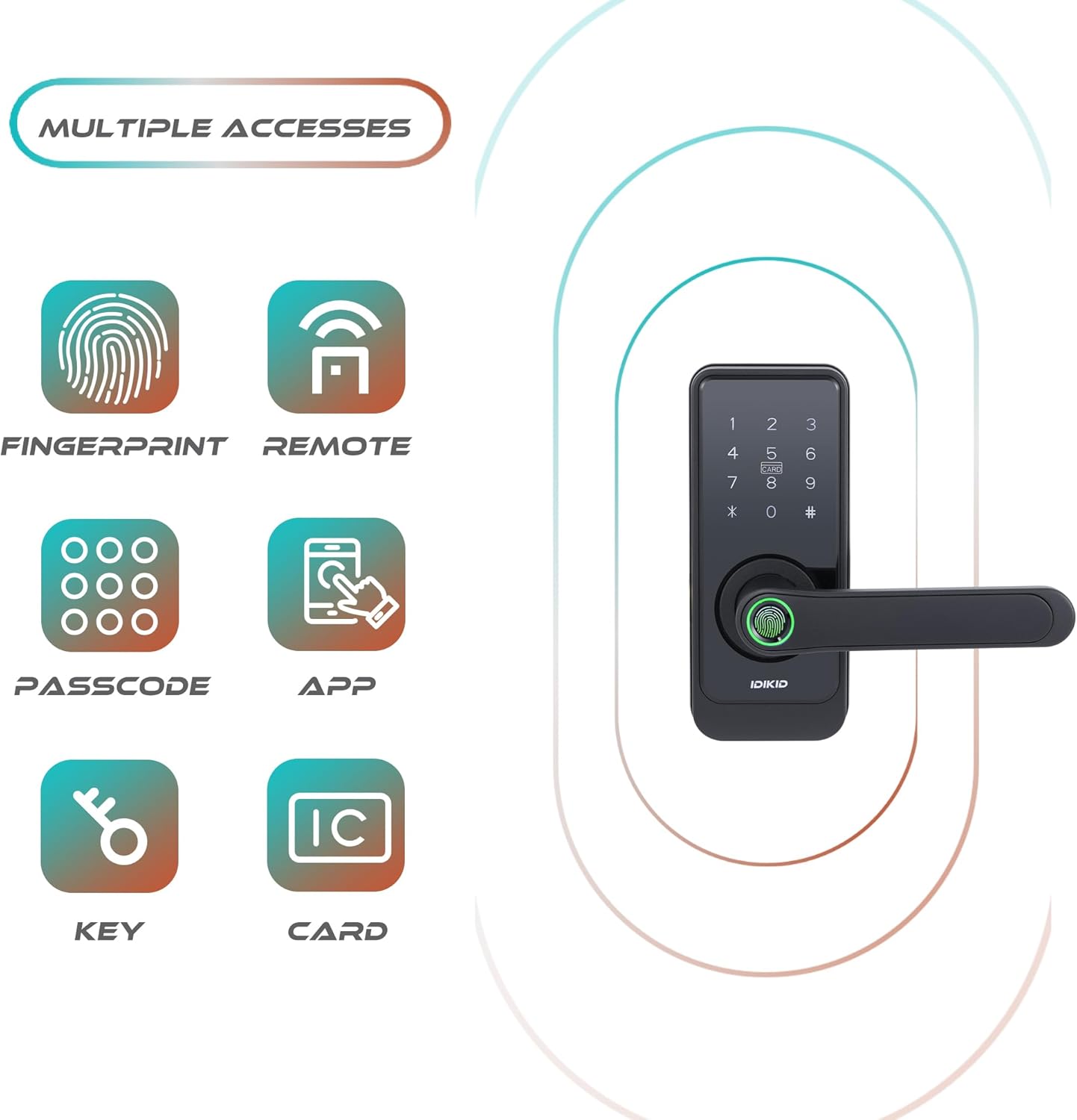 Cerradura de palanca inteligente, cerradura sin llave, cerradura de puerta con teclado de huellas dactilares, cerradura electrónica digital