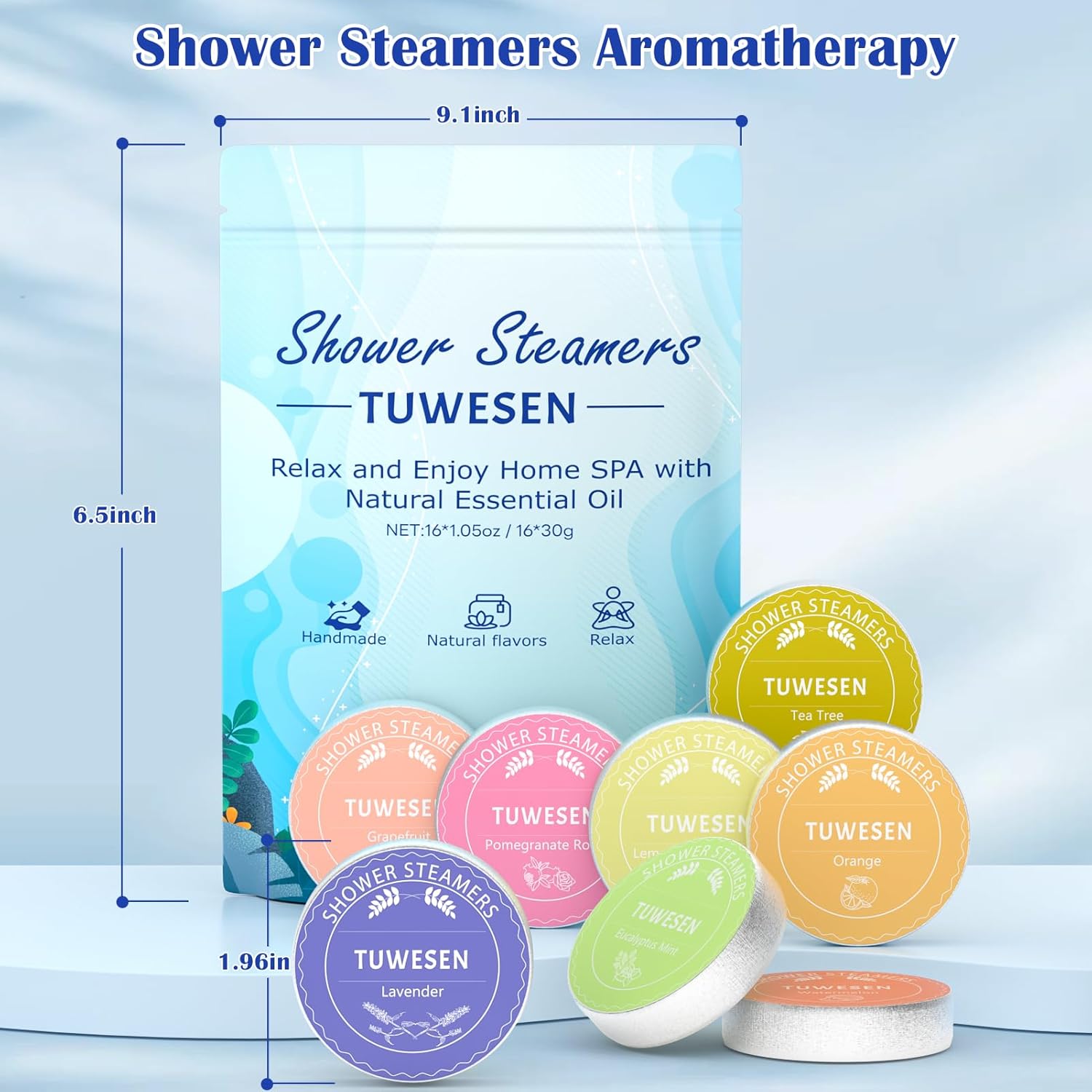 Vaporizadores de ducha para aromaterapia, regalos para mujeres, paquete variado de 16 bombas de ducha con aceites esenciales, regalos de relajación