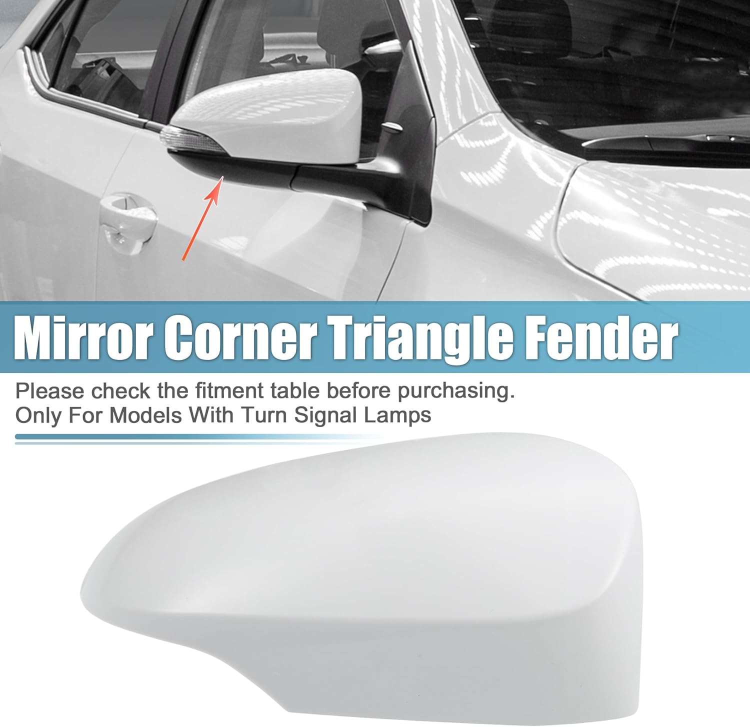 X AUTOHAUX Cubierta de espejo retrovisor sin pintar, panel de cubierta de espejo lateral derecho para Toyota Corolla 2014-2019 (solo para modelos