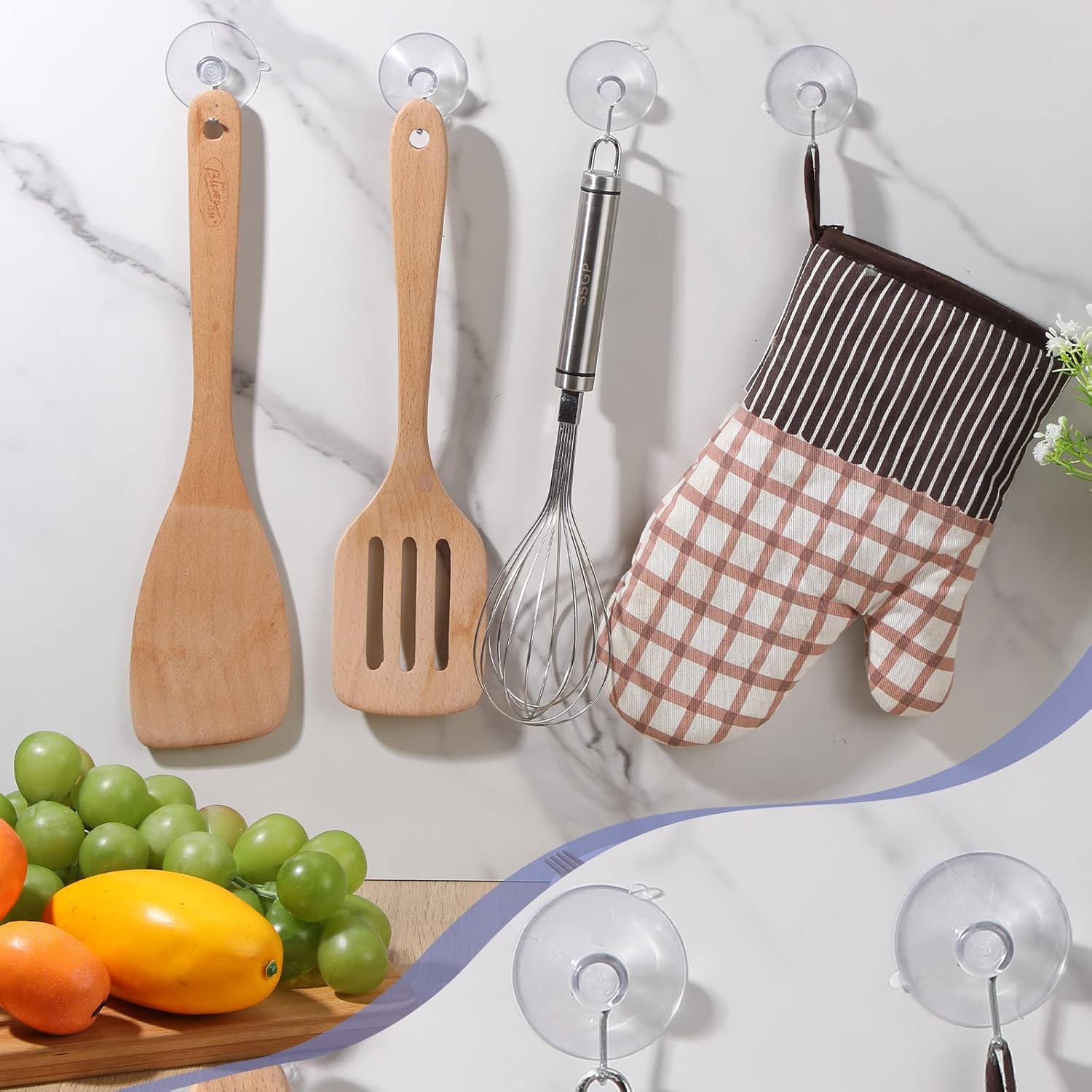 Unittype 120 ganchos de pared con ventosa de PVC, reutilizables, transparentes, con ganchos de metal, prácticos suministros para colgar sin clavos