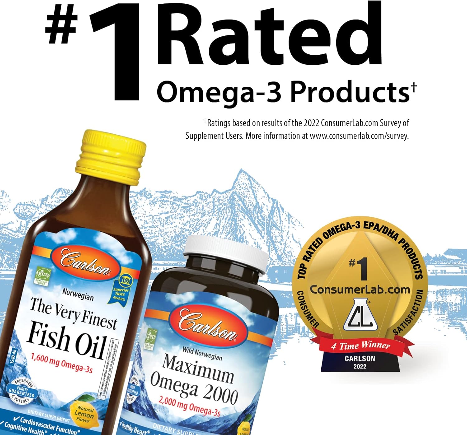 Carlson – Gemas de aceite de hígado de bacalao, baja vitamina A, 230 mg de omega-3, noruego, capturado en la naturaleza, de origen sostenible, 150