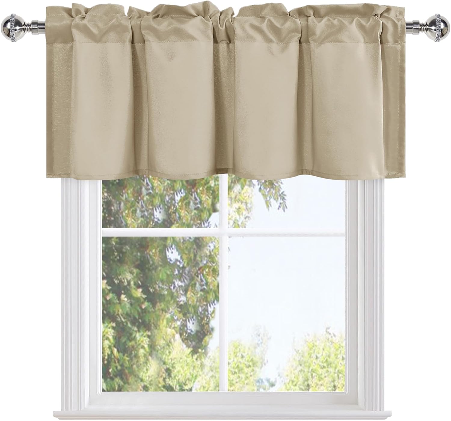DWCN Cortinas de cenefa para sala de estar, cenefa de cocina, cenefa corta sólida, cenefa de cortina de oscurecimiento de habitación, bolsillo para