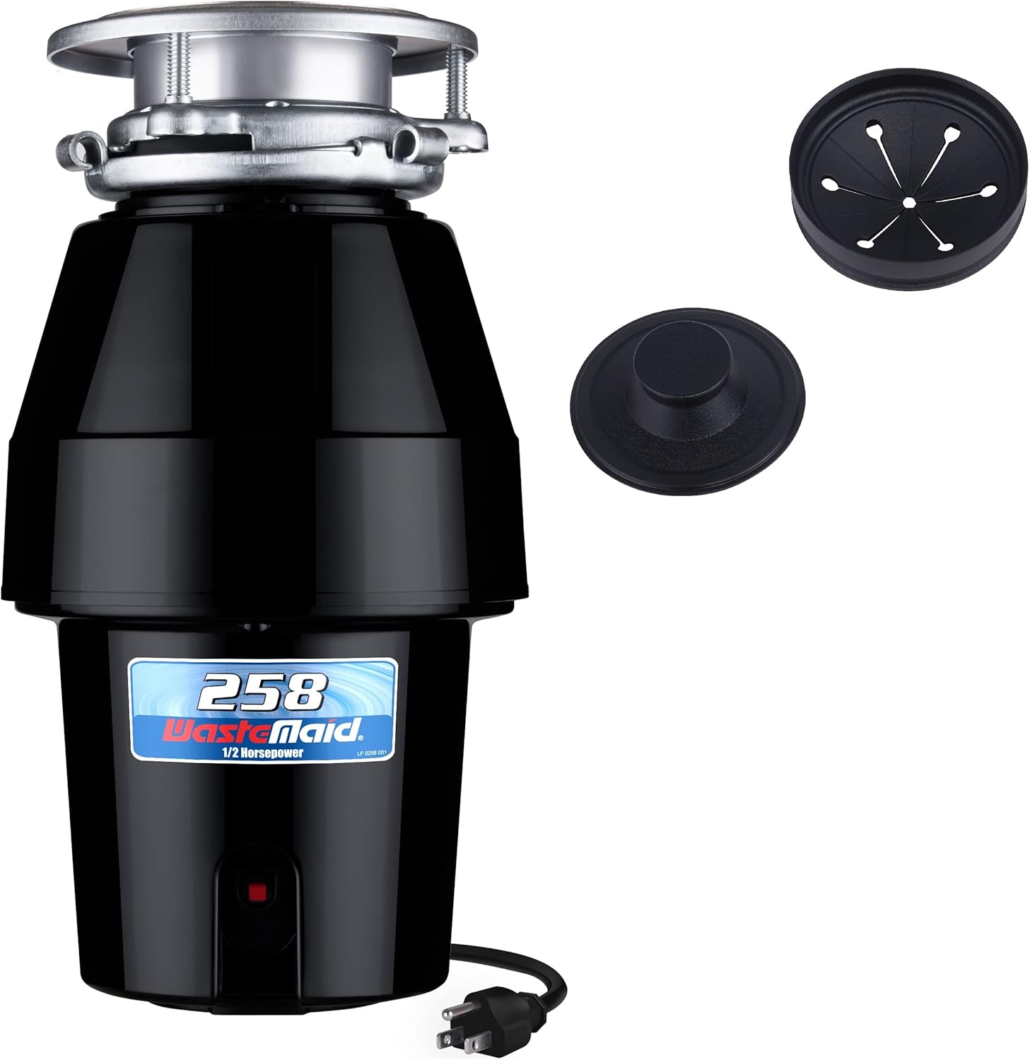 Waste Maid 10-US-WM-258-3B – Sistema de molienda de residuos de alimentos de acero inoxidable antiatascos, 12 HP de servicio medio, negro