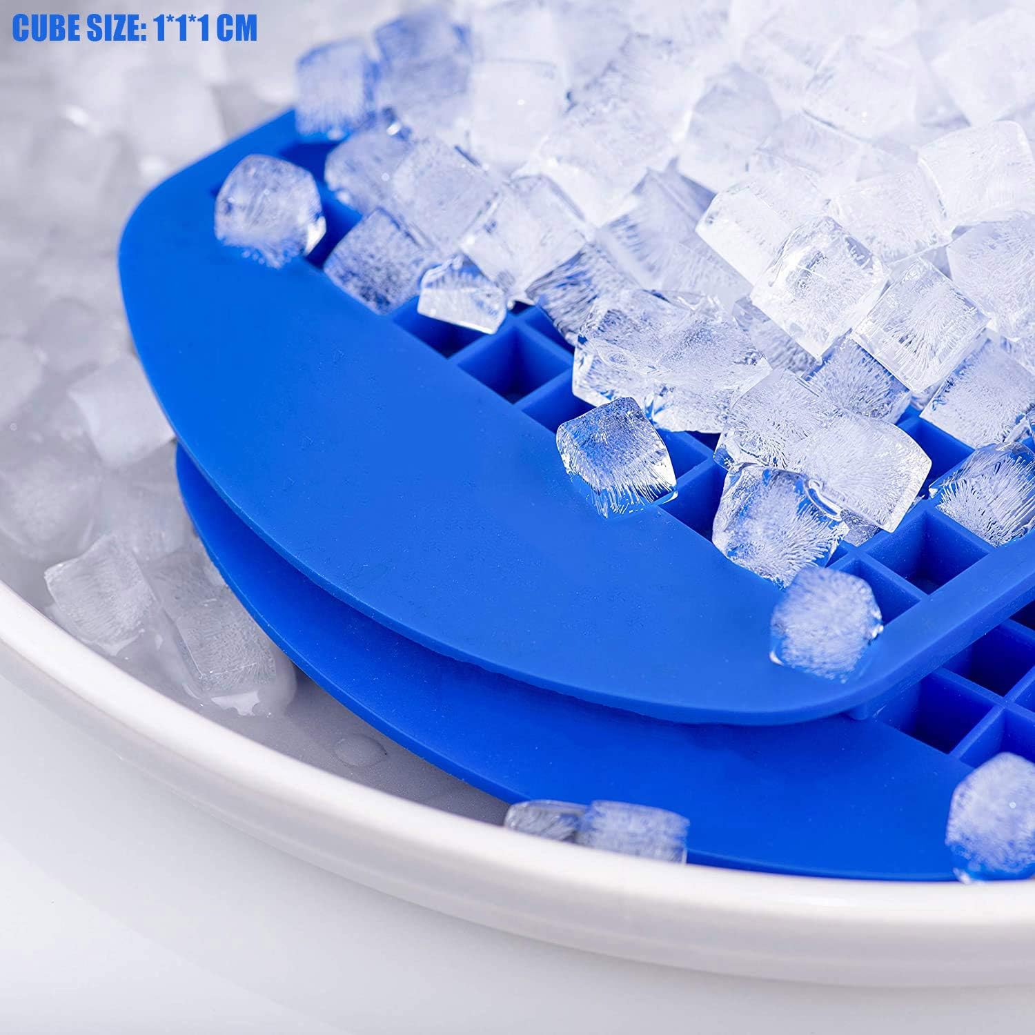 Mini bandejas de silicona para cubitos de hielo, paquete de 3, 160 moldes para cubitos de hielo triturados, pequeños cubos de hielo de fácil
