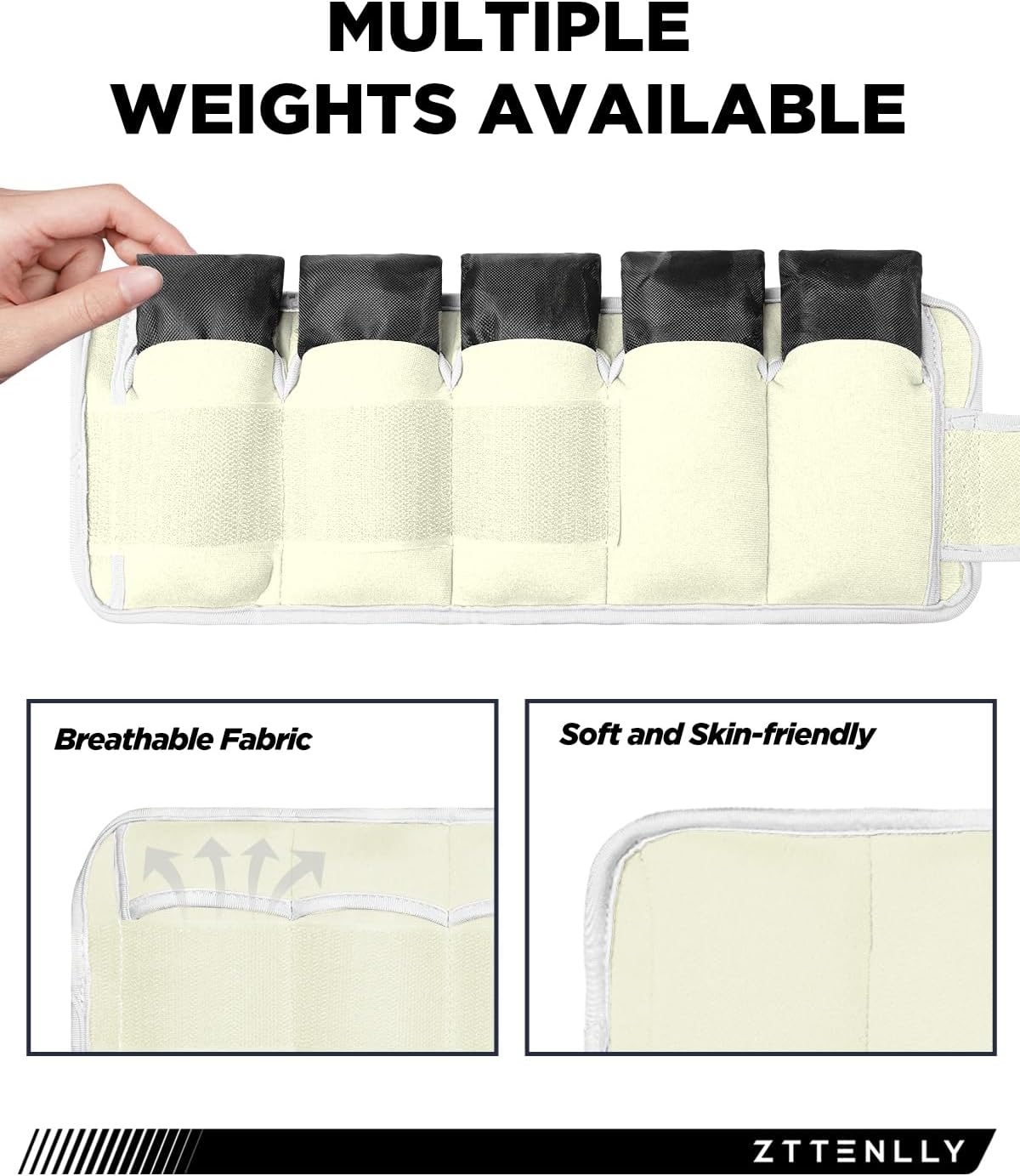 ZTTENLLY 51020 libras, 1 par de pesas ajustables para piernas para mujeres, hombres, niños y niños para correr, entrenar