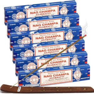 TRUMIRI Paquete de soportes para incienso con varillas de incienso Satya Sai Baba Nagchampa de 0.53 oz  Paquete de 6 (aproximadamente 90 varillas) TRUMIRI Paquete de soportes para incienso con varillas de incienso Satya Sai Baba Nagchampa de 0.53 oz  Paquete de 6 (aproximadamente 90 varillas)