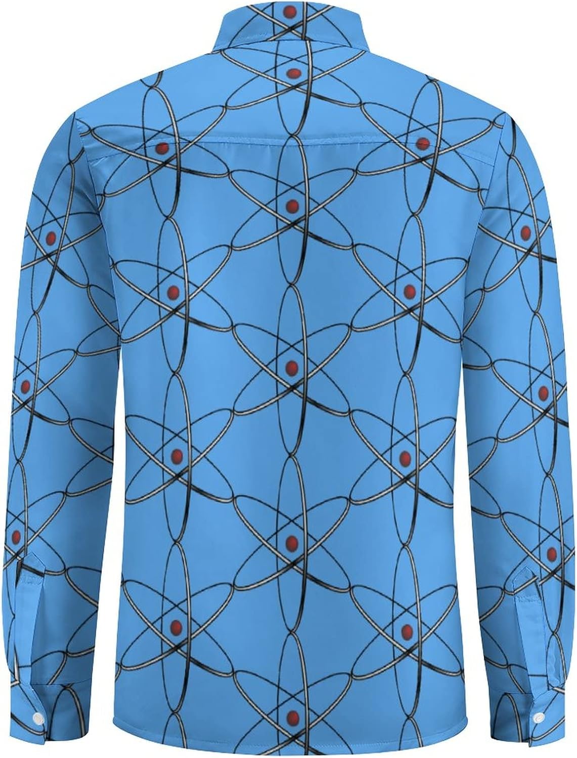 Physics Science Long Sleeve Shirts for Men Button Up Loose Fit Shirt Casual Blouse Top