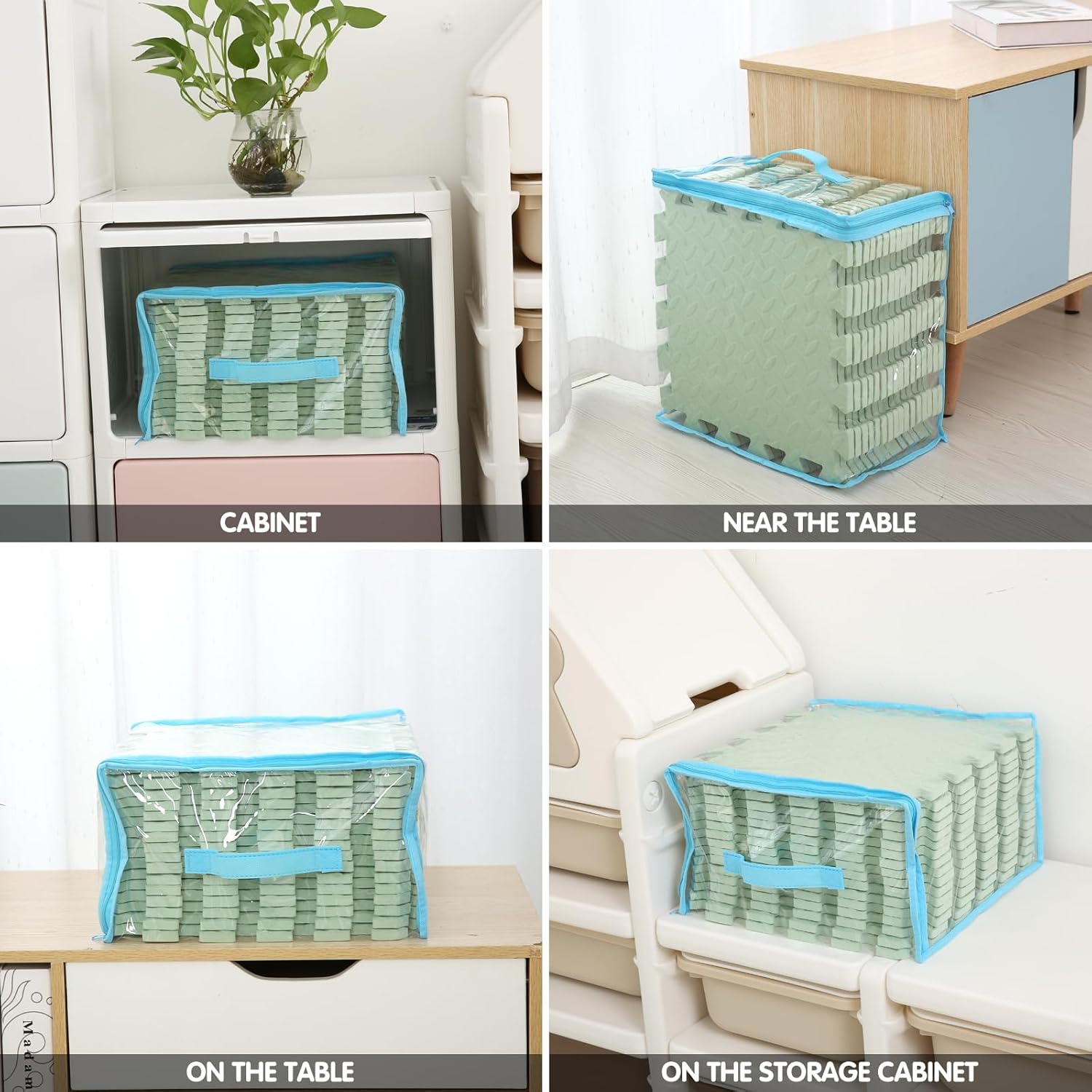 Coolcandy Tapete de juego de espuma EVA, 16 azulejos coloridos para bebé, tapete de juego cuadrado para niños con color sólido, azulejos de espuma