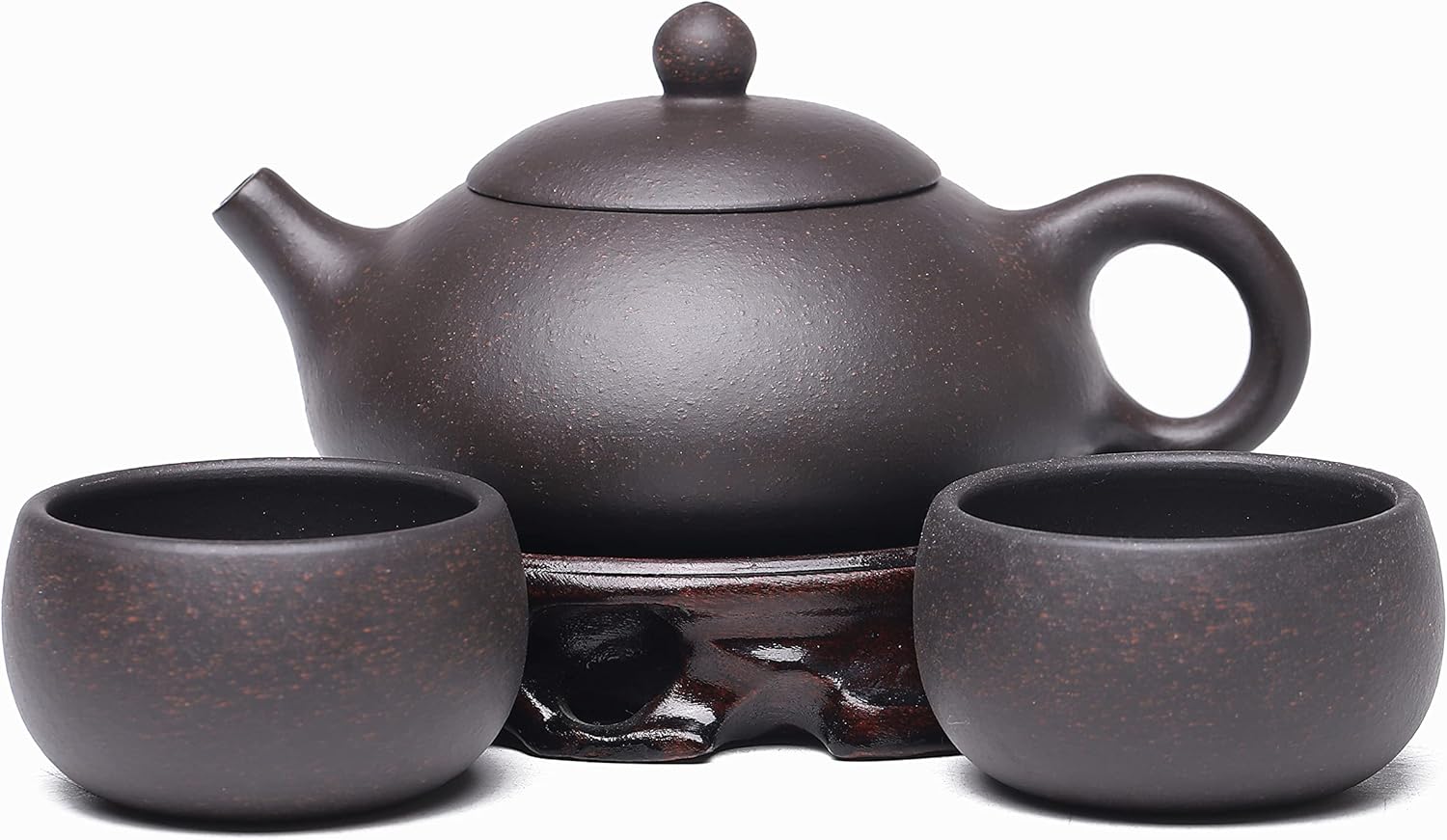 SILINE Zisha – Juego de tetera pequeña de arcilla china Yixing de 6.2 onzas con 2 tazas, cafetera de té Kong Fu para principiantes