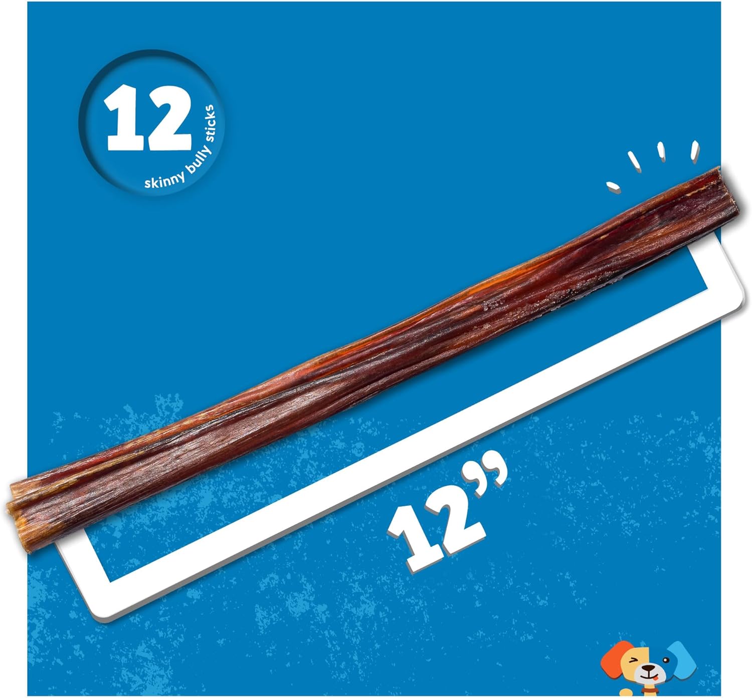 Jack&Pup – Palitos delgados de 12 pulgadas para perros pequeños, fundas finas sin olor, totalmente naturales, 100% carne de res para personas