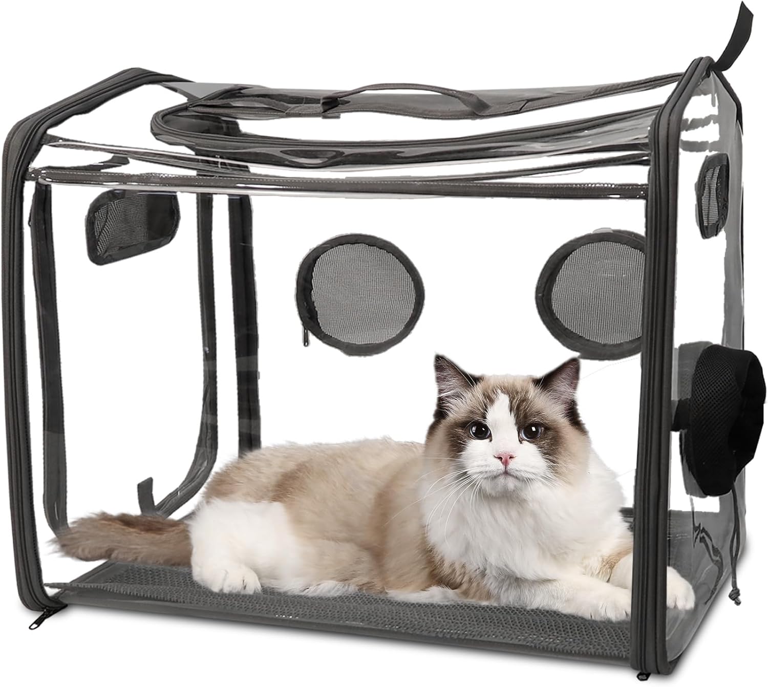 Caja de secado de mascotas, sala de secado portátil para gatos, jaula plegable para secadora de jaula para perros con plástico PVC resistente