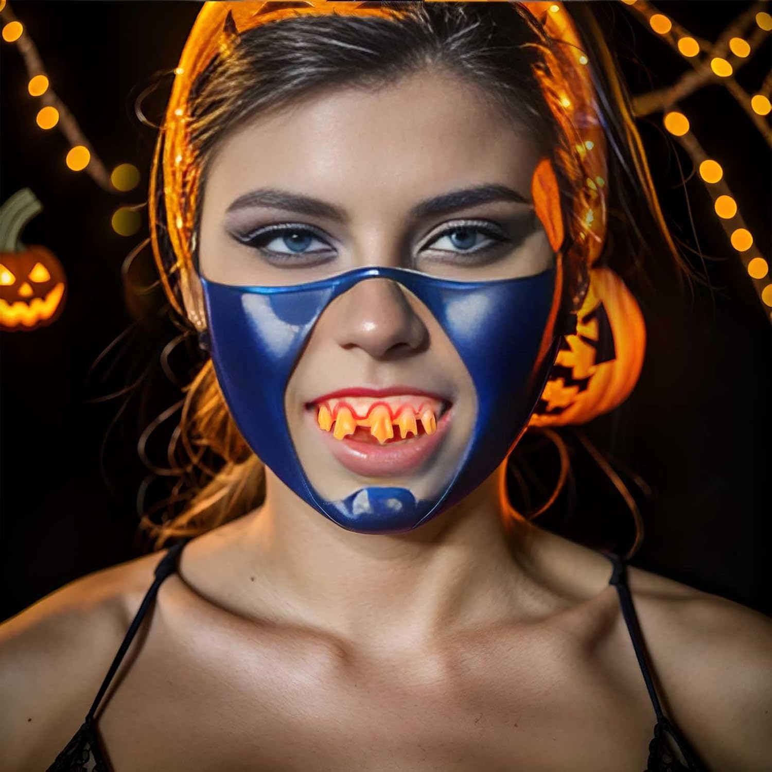 24 piezas de dientes retorcidos, dientes falsos feos de vampiro, dentadura de vampiro para Halloween, disfraces, fiestas, fotos, accesorios (24