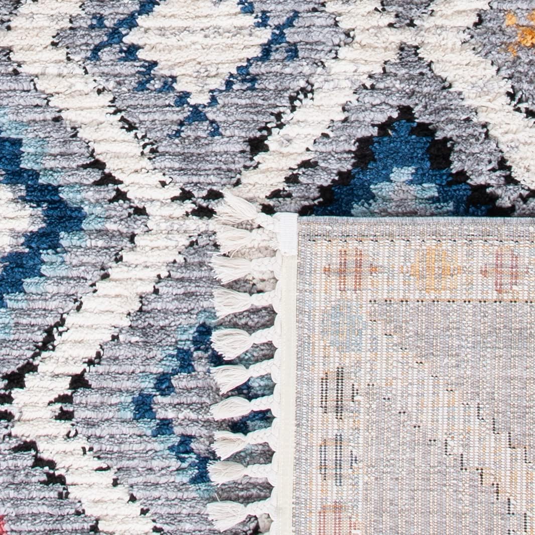 SAFAVIEH Morocco Collection – Alfombra de área de 6 x 9 pies, diseño tribal bohemio marroquí, no desprende pelusa y de fácil cuidado, ideal para