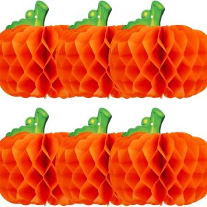 YZXZM Faroles de papel de Halloween de panal, decoración de calabaza de Halloween para Acción de Gracias, cosecha de otoño (6 unidades) YZXZM Faroles de papel de Halloween de panal, decoración de calabaza de Halloween para Acción de Gracias, cosecha de otoño (6 unidades)