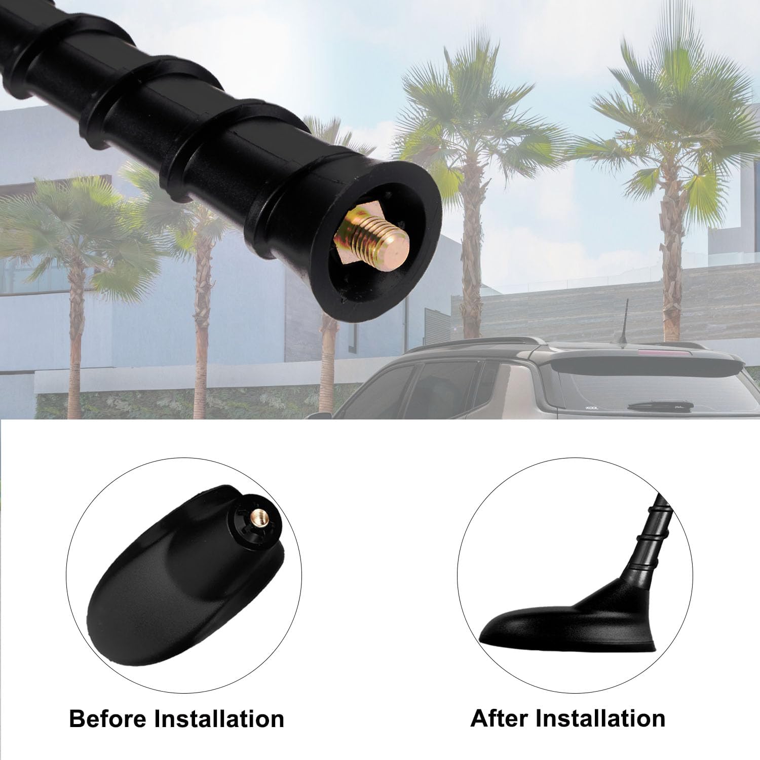 Antena compatible con Jeep Cherokee 2011-2023, accesorios Grand Cherokee, Renegade, Compass, Liberty, Chrysler 200, Dodge Durango, Avenger, Dart,