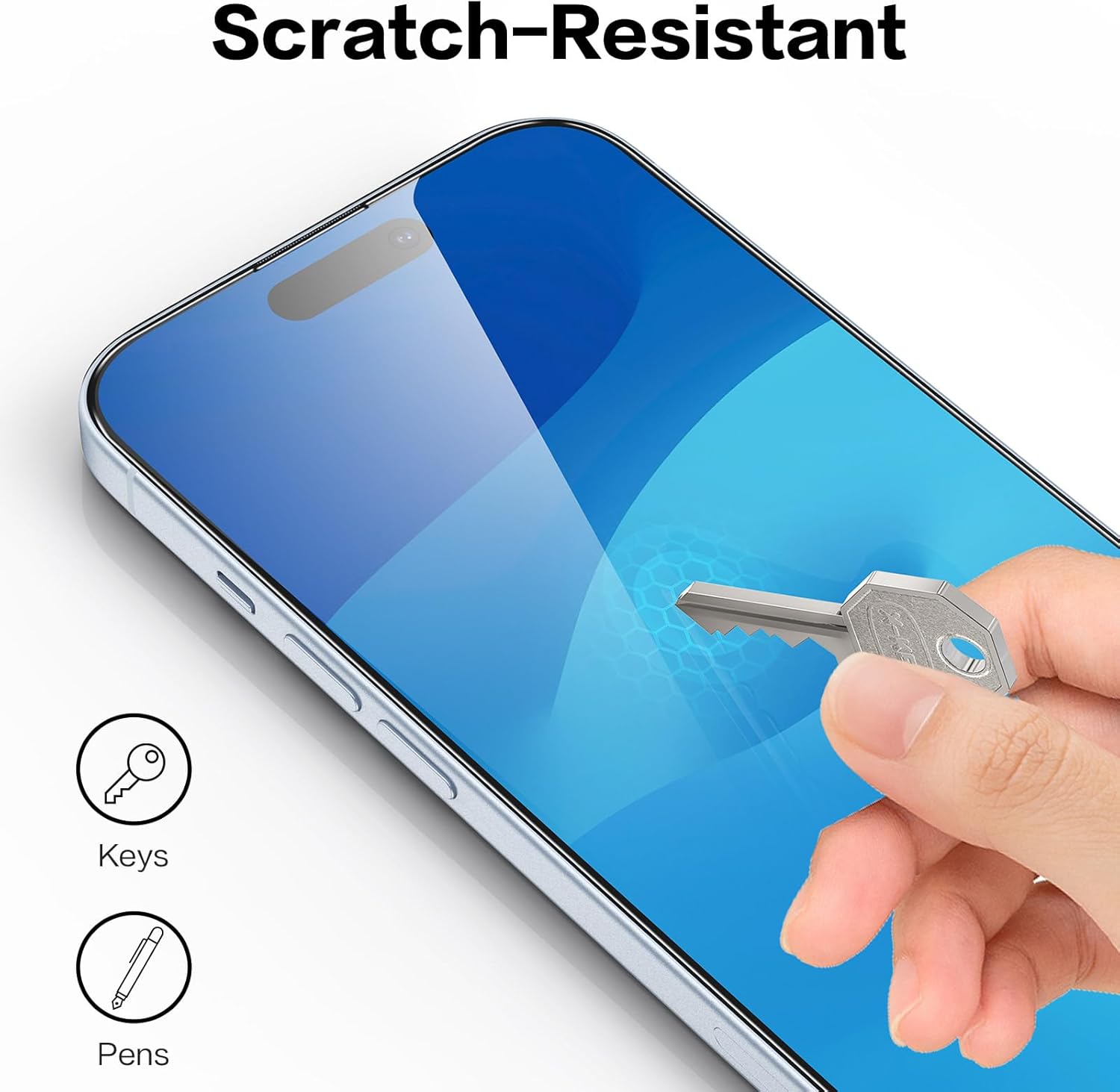 SmartDevil Paquete de 3 protectores de pantalla para iPhone 15 6.1 pulgadas Paquete de 3 películas de vidrio templado para 15, sin burbujas, funda