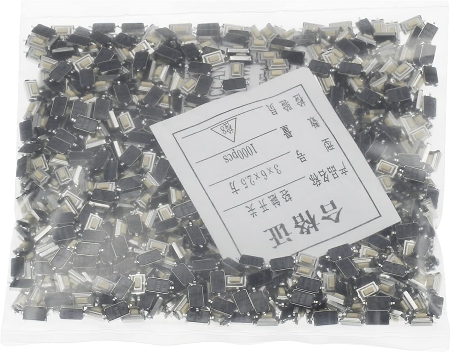 100PCS Touch Micro Switch 3X6X2.5MM 3 * 6 * 2.5 SMD White Button Head (Color  Bags)