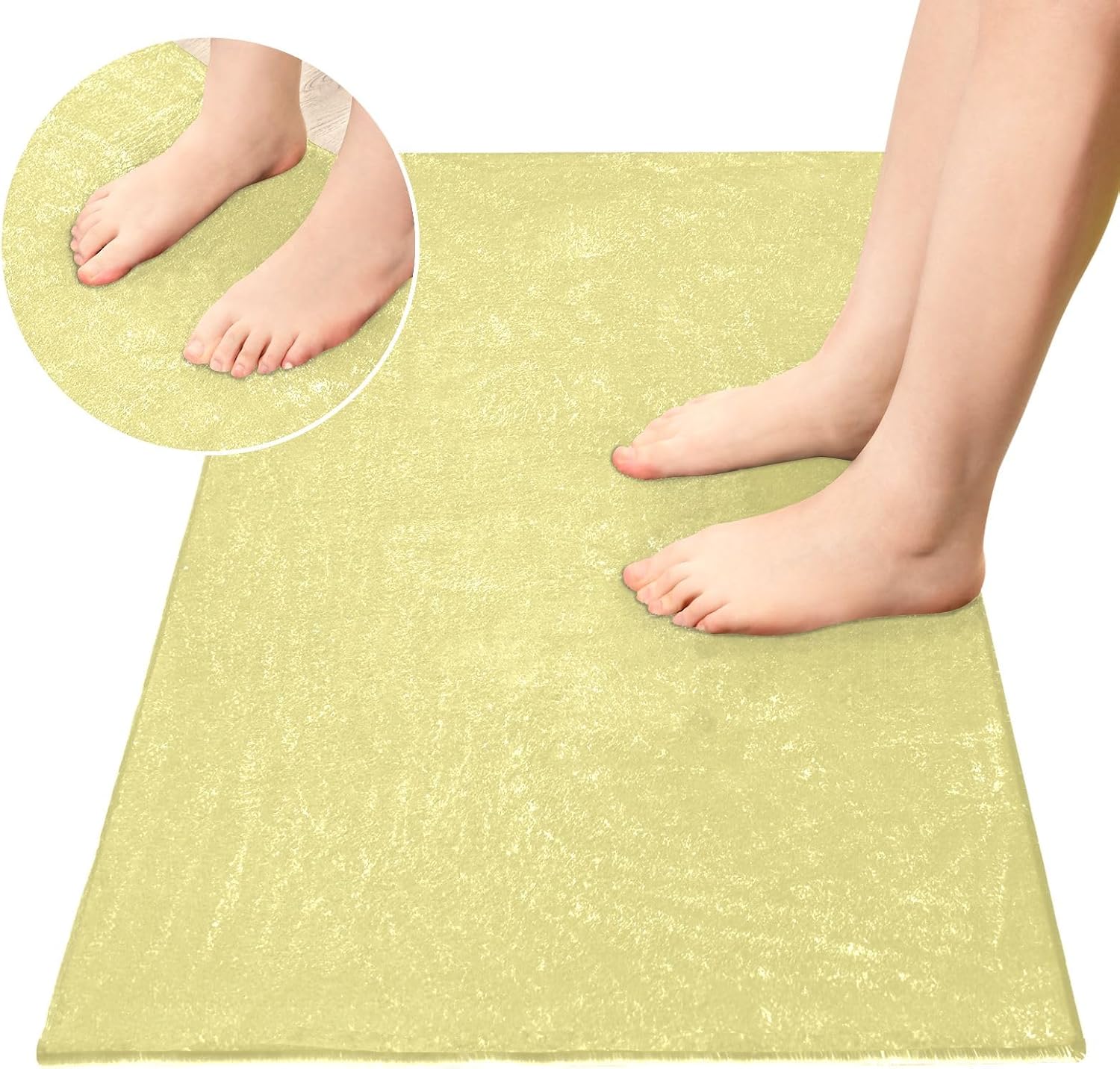 Alfombras absorbentes de color caqui claro, cómodas alfombras de baño antideslizantes, juego de alfombras de baño de felpa duraderas, 39 x 20