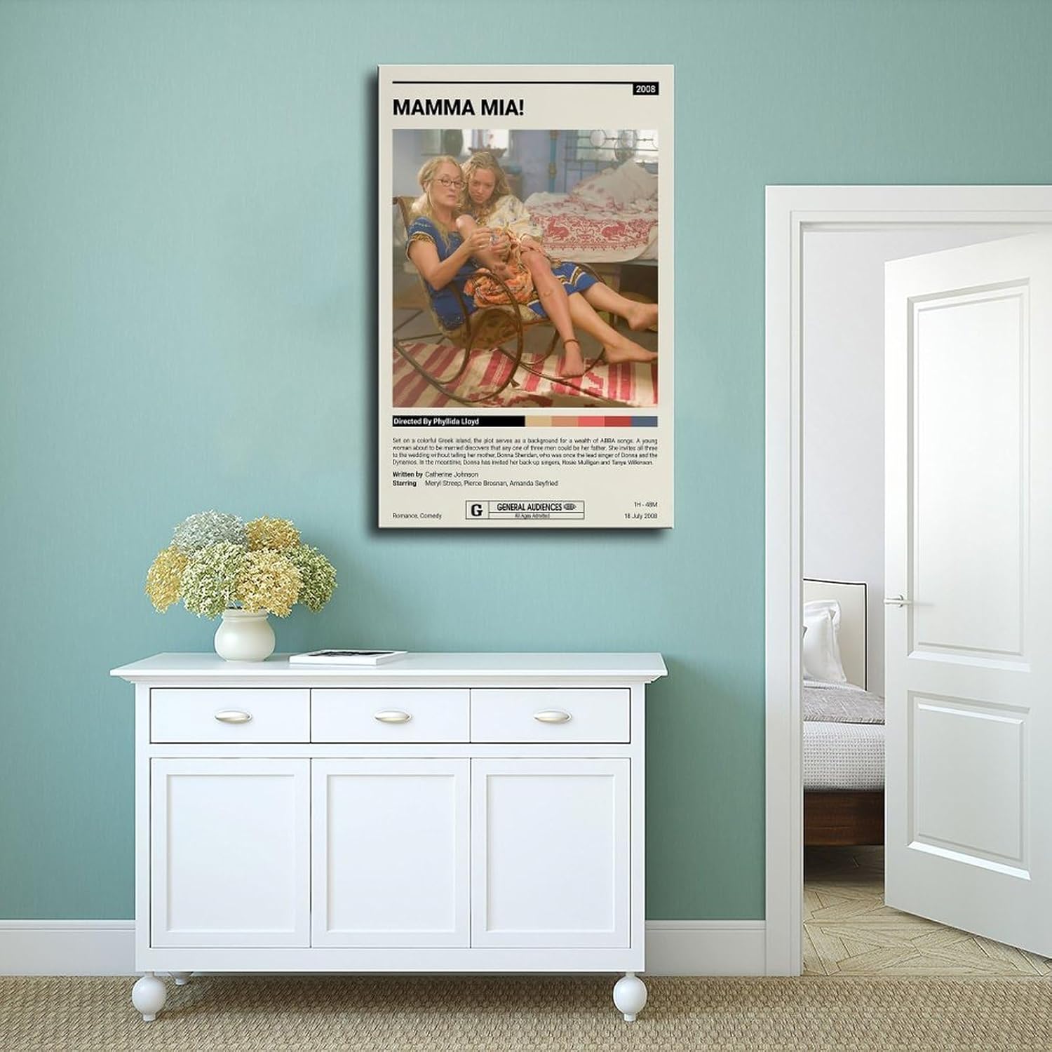 shitou Póster clásico retro de película de Mamma Mia! – Póster de lienzo para decoración de pared, decoración estética de habitación, regalos sin