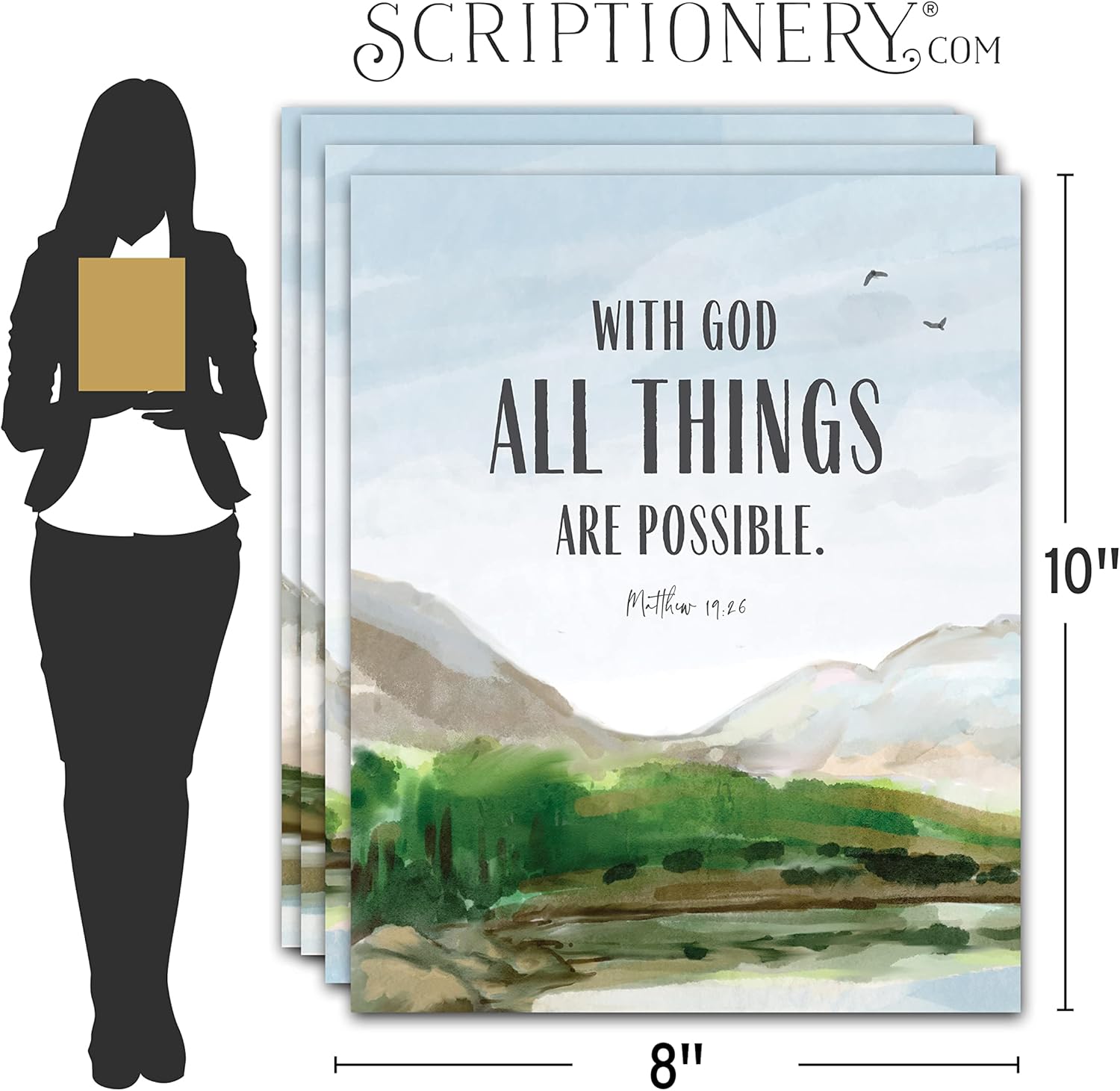 Juego de póster con versículo bíblico con texto en inglés “I Can Do All Things Through Christ”, decoración de pared cristiana de 4 piezas, arte de