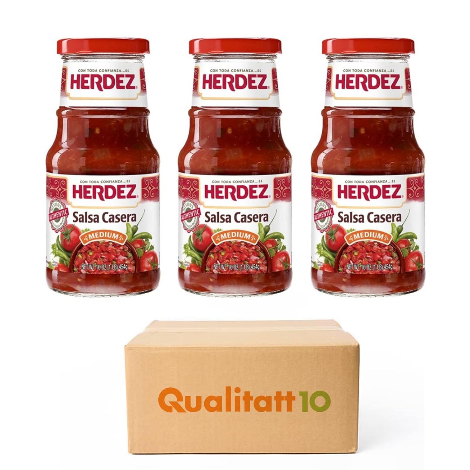Qualitatt – Salsa Casera mediana de 15.7 onzas, paquete de 3