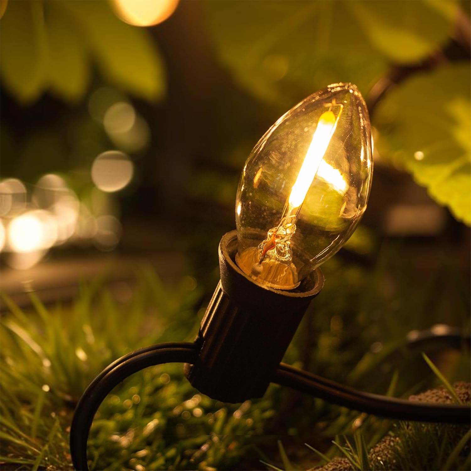 Bombilla LED C7 E12, bombillas LED de candelabro, equivalente a 0.5 W, bombilla incandescente de 5 W, blanco cálido, 2200 K, 50 lúmenes, repuesto de