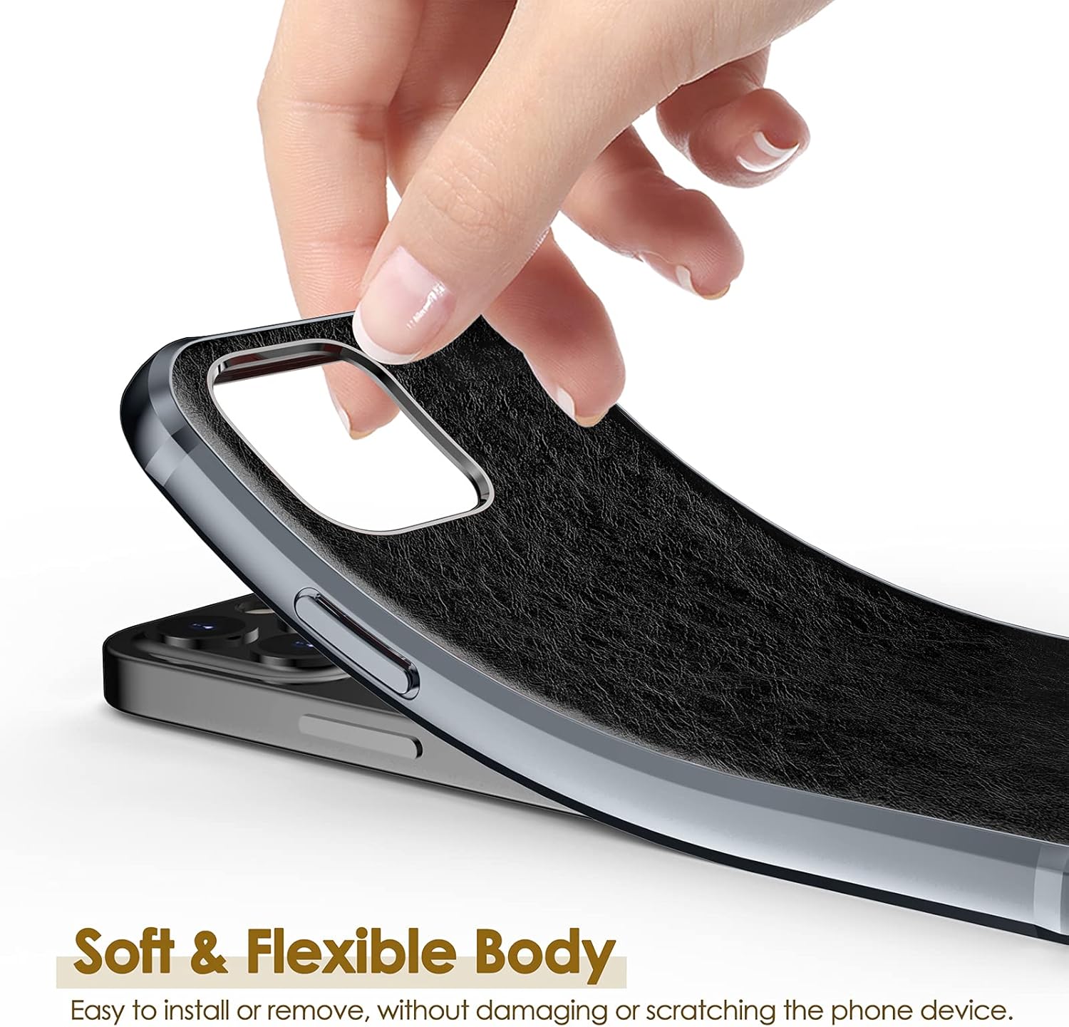 LOHASIC Funda de cuero para iPhone 12 Propara iPhone 12, delgada, de lujo, de poliuretano, suave, antideslizante, a prueba de golpes, antiarañazos,