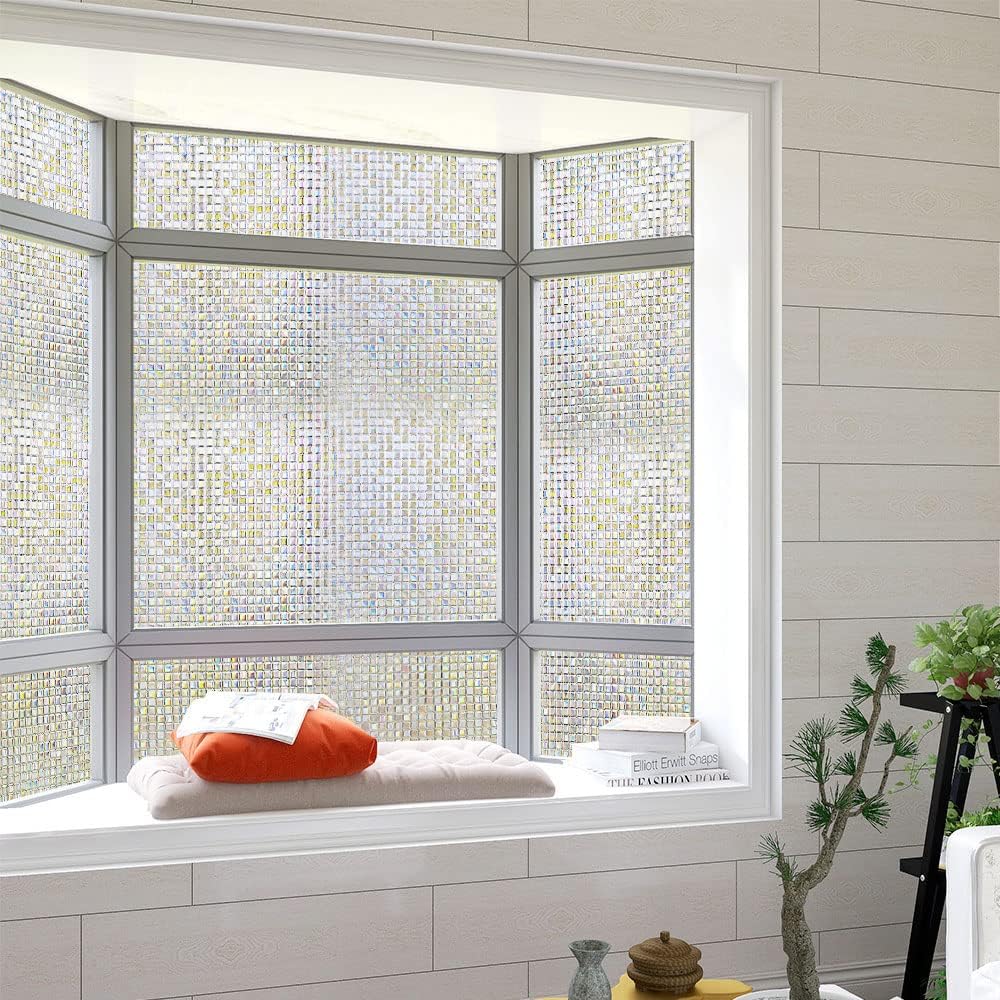 Película de mosaico 3D para ventana, película de vidrio esmerilado para ventana, calcomanías decorativas de vinilo para ventana, anti-UV, adherencia