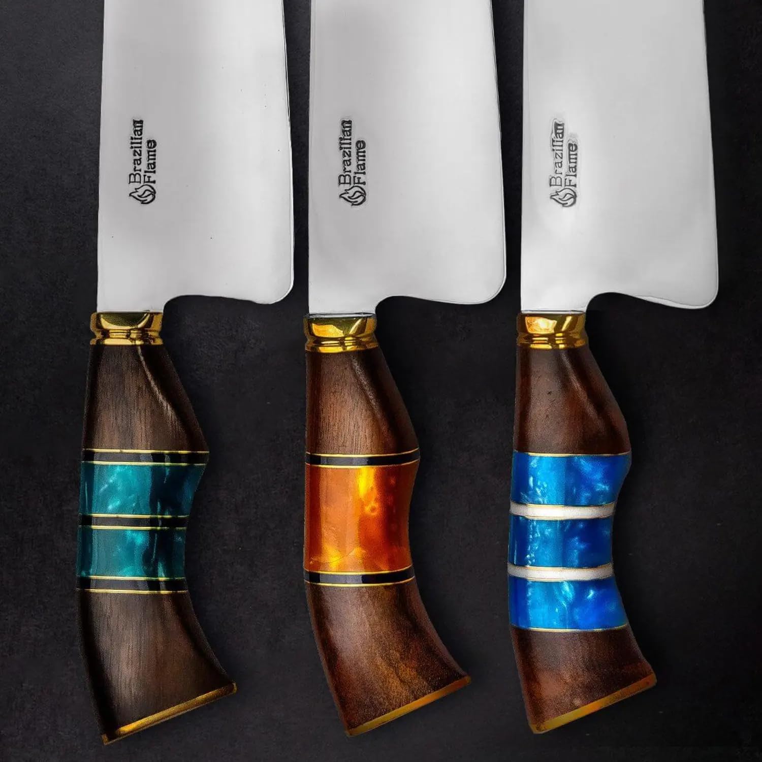 Brazilian Flame Cuchillo de chef – Picanha Blue 10″