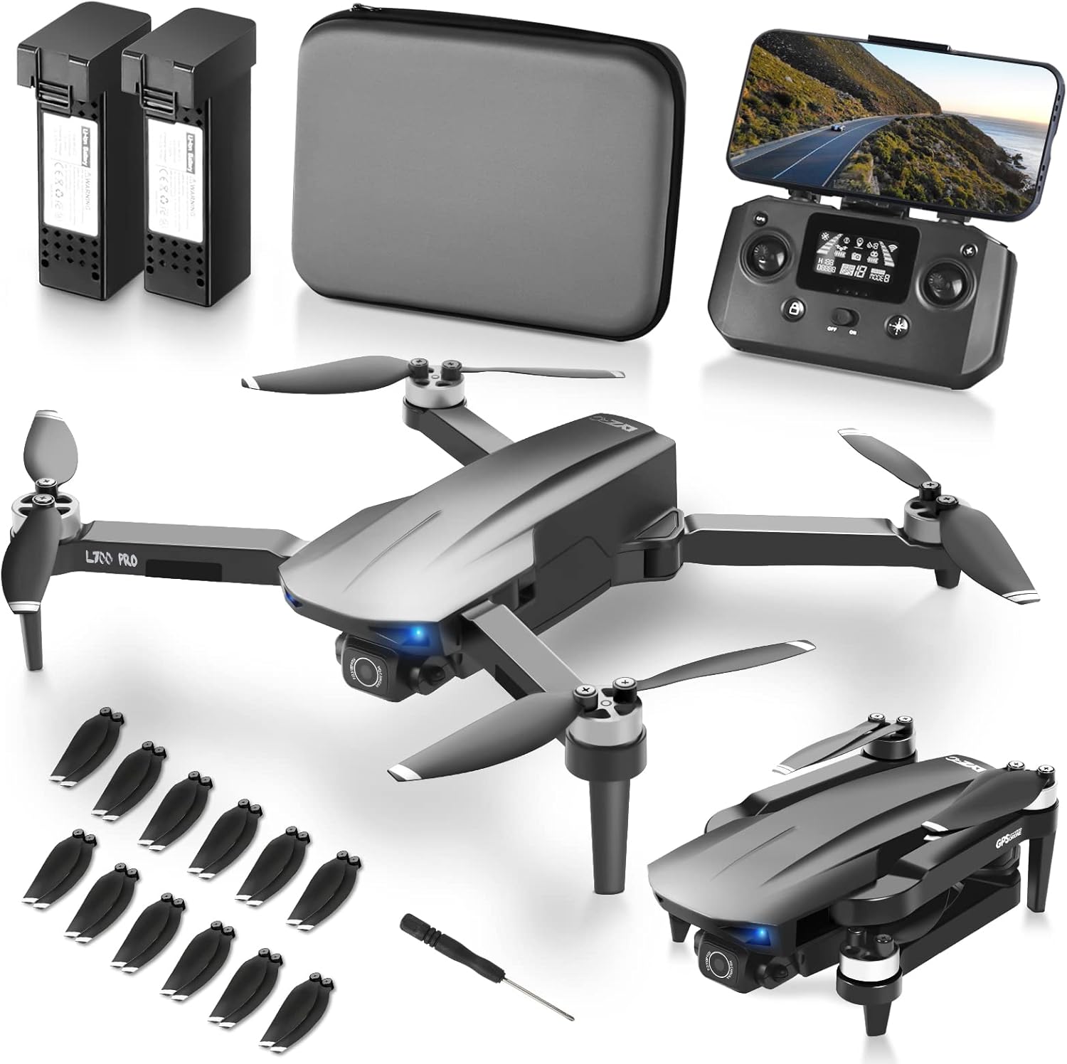 NMY Drones con cámara para adultos 4k, 5G WIFI FPV Transmisión Drone, 40 minutos de tiempo de vuelo en 2 baterías, motor sin escobillas, control de