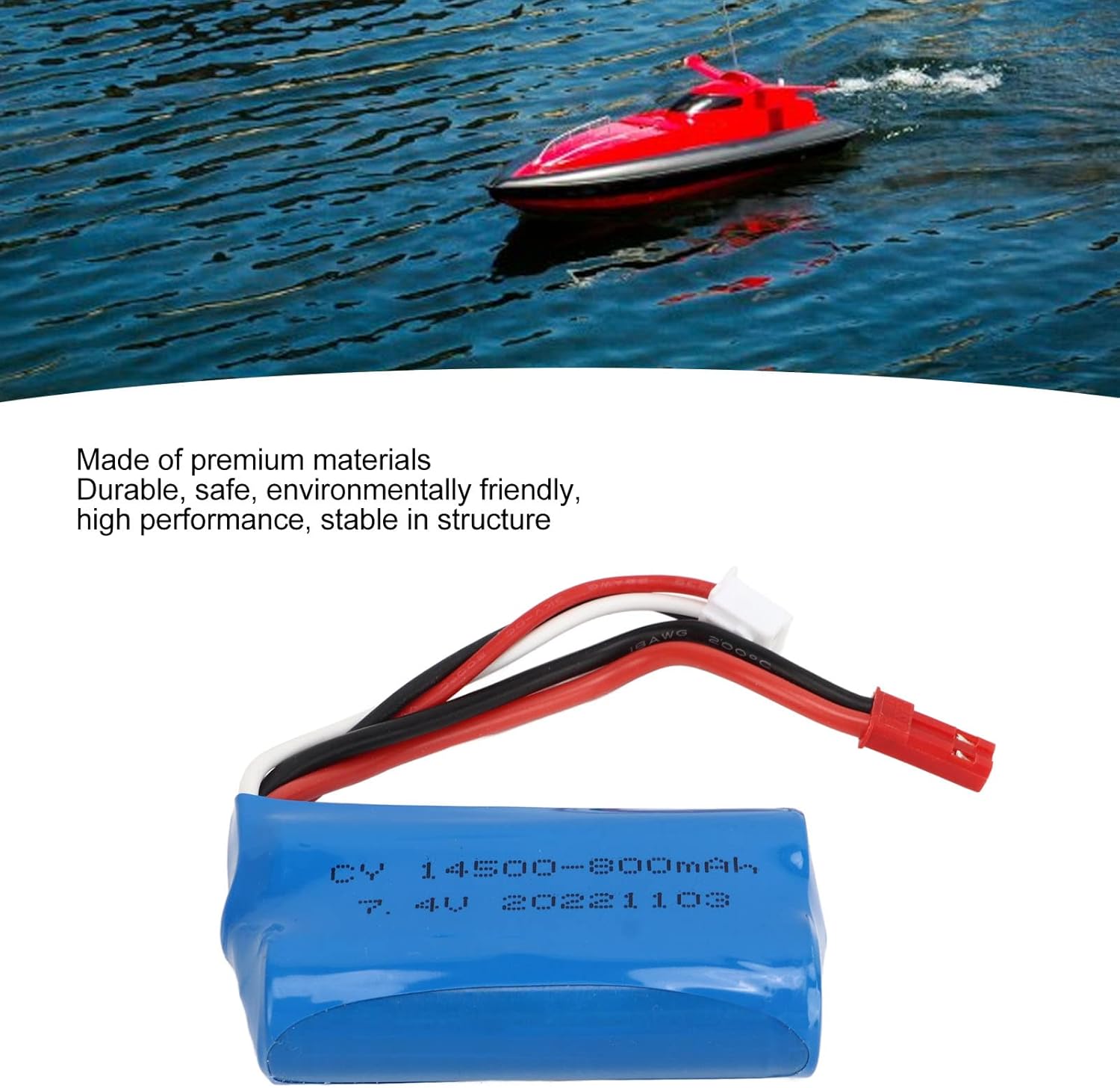 SUNGOOYUE 7.4V 800mah RC Battery Pack, alta potencia tasa de conversión Li Ion RC LiPo Juguetes Control Remoto Accesorio para WL917 RC Juguetes