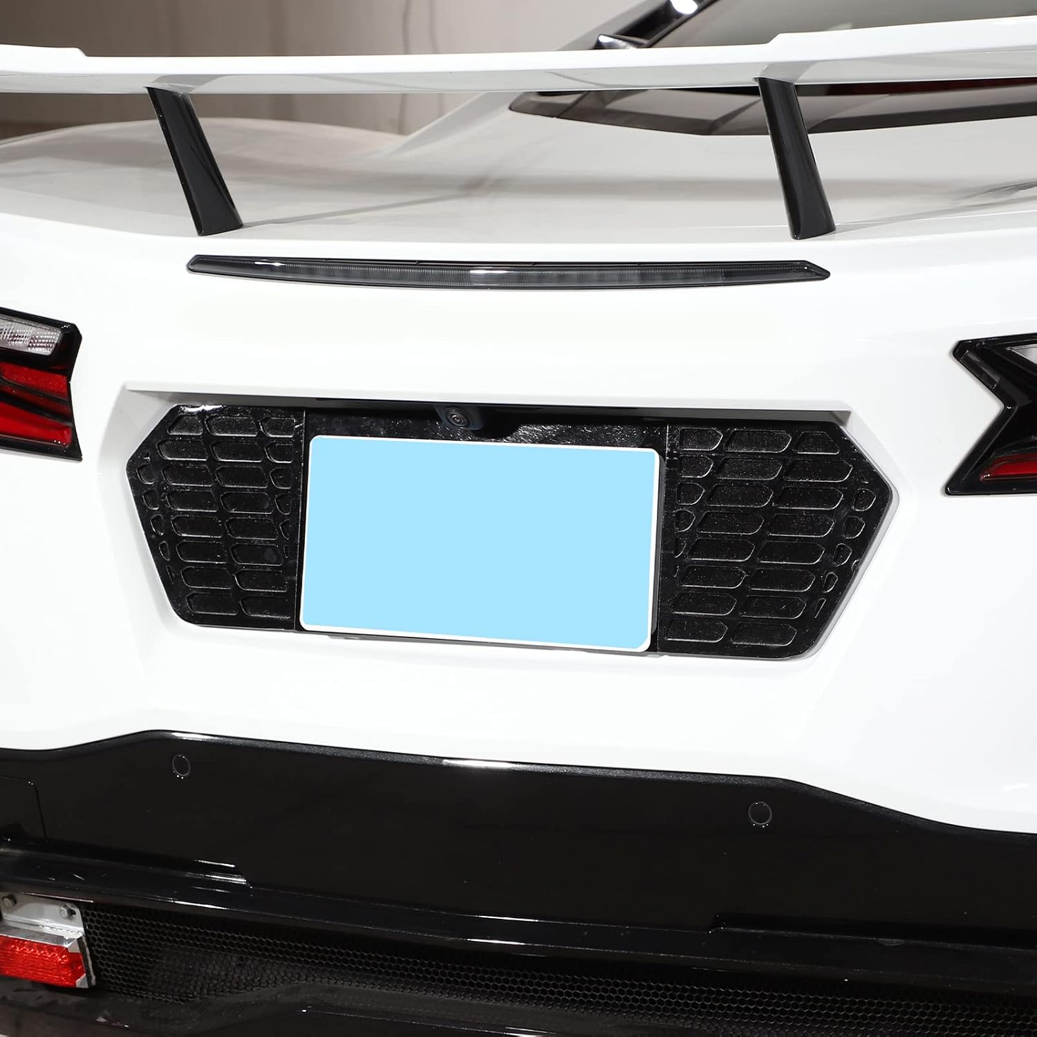 Cubierta de protección para marco de licencia trasero, aleación de aluminio, 1 unidad, compatible con Chevrolet Corvette C8 Stingray 2020-2023 Marco