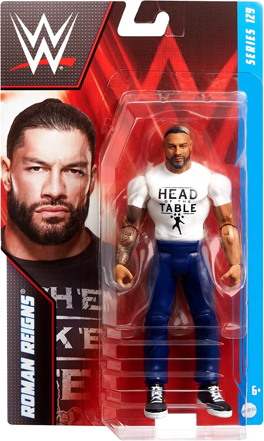 (Chase Variant – Camisa blanca) Roman Reigns – Figura de acción de lucha libre de juguetes de la serie 129 de la WWE
