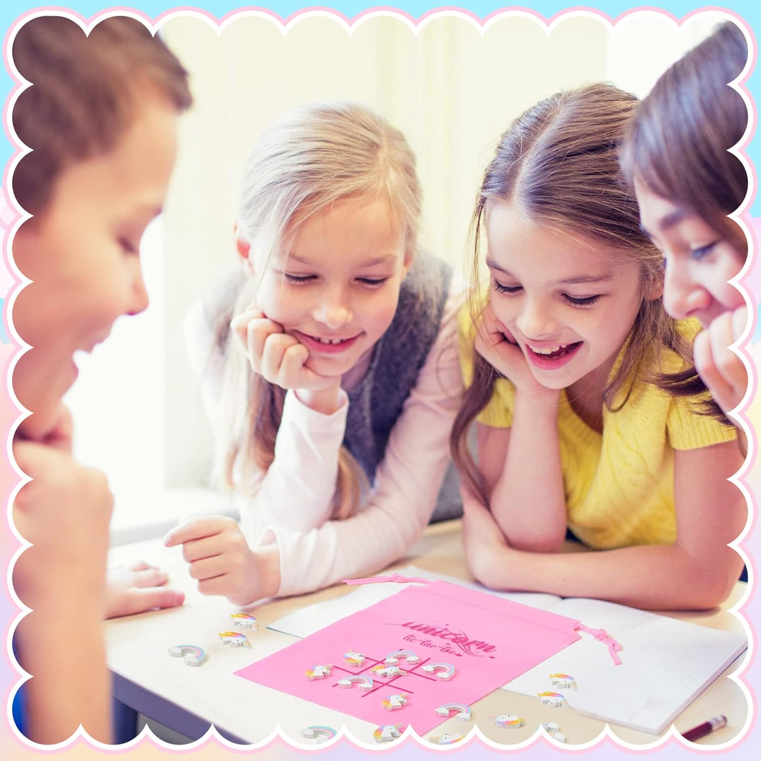 Sotiff Juego de 36 juegos de Tic Tac Toe a granel para niños, regalos del día de San Valentín para niños Tic Tac Toe con bolsa, juegos de premios