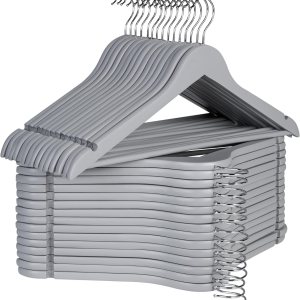 StorageWorks Percha de madera para abrigos, perchas de madera para ropa, paquete de 30 unidades, color gris, perchas de madera natural para abrigos, StorageWorks Percha de madera para abrigos, perchas de madera para ropa, paquete de 30 unidades, color gris, perchas de madera natural para abrigos,