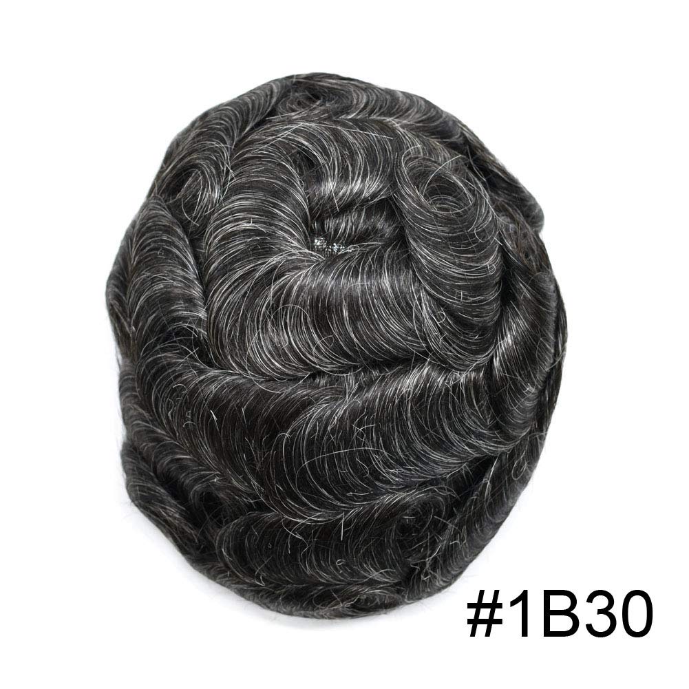 LYRICAL HAIR Toupee para hombres, sistema de reemplazo de prótesis masculina, pieza de cabello suave y fino para hombres, 8 x 10 inyectada de
