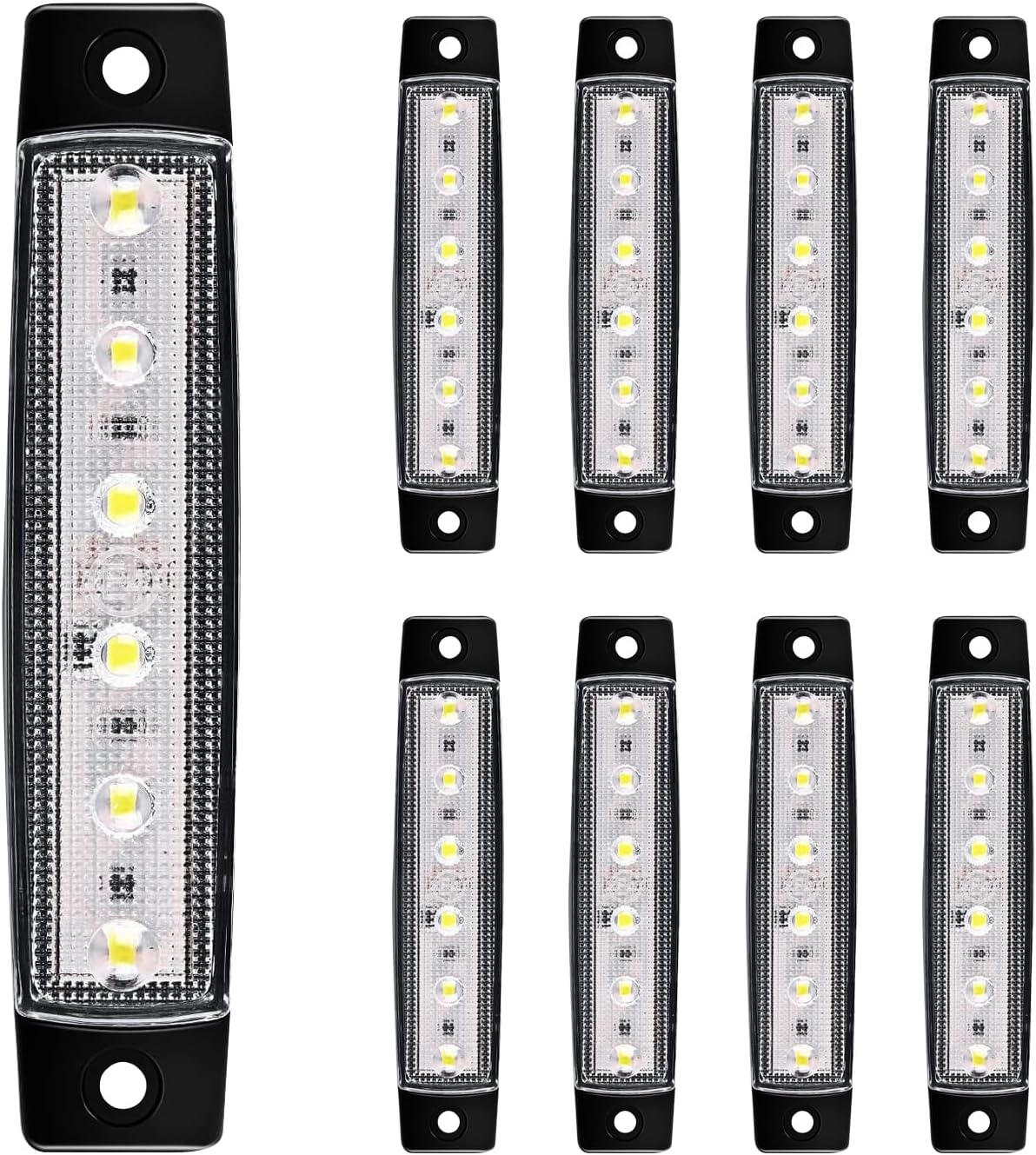 Pack-10 – Luz indicadora LED para automóvil, 6 luces LED de 3.9 pulgadas, luz indicadora de señal delantera y trasera, para remolque, camión,