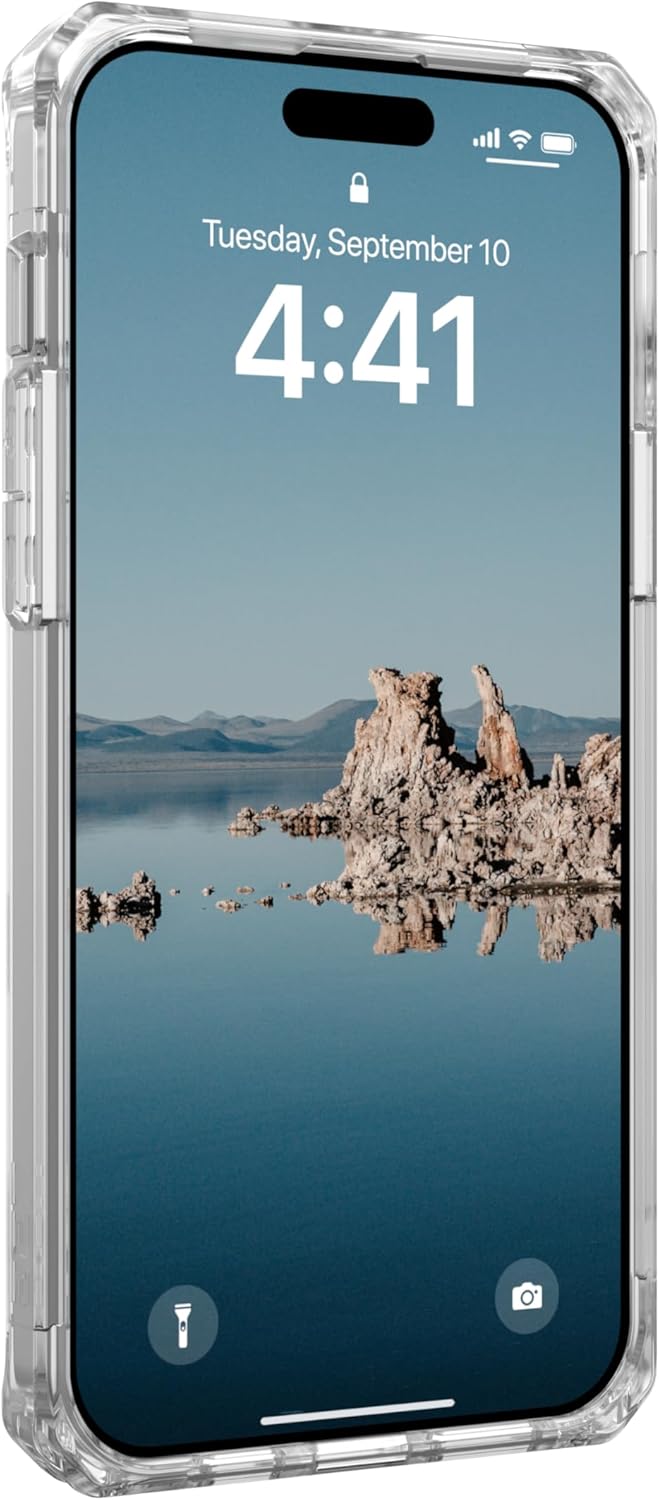 URBAN ARMOR GEAR UAG – Funda compatible con iPhone 15 Plus de 6.7 pulgadas Plyo IceSilver imán integrado compatible con carga MagSafe, resistente,