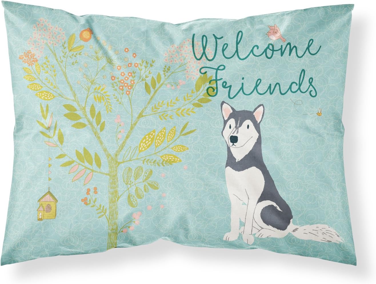 Caroline’s Treasures BB7594PILLOWCASE – Funda de almohada decorativa de tela de Husky siberiano, ligera, súper suave, fácil de cuidar, decorativa,