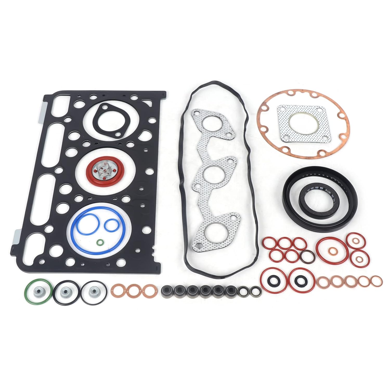 D1503 – Juego completo de culata y junta completa compatible con la excavadora Kubota KX91-3 U35 (stock de EE. UU.)
