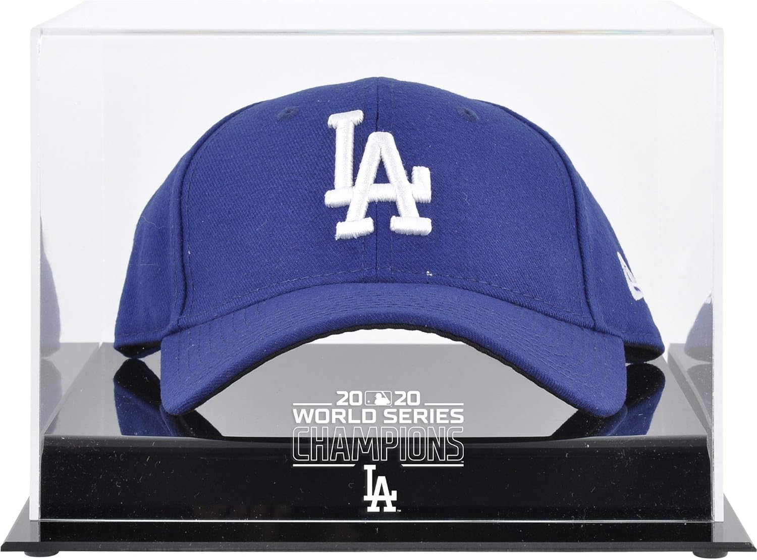 Sports Memorabilia Los Angeles Dodgers 2020 MLB World Series Champions Acrylic Logo Cap Display Case – Baseball Hat Logo Display Cases ”Case Only”