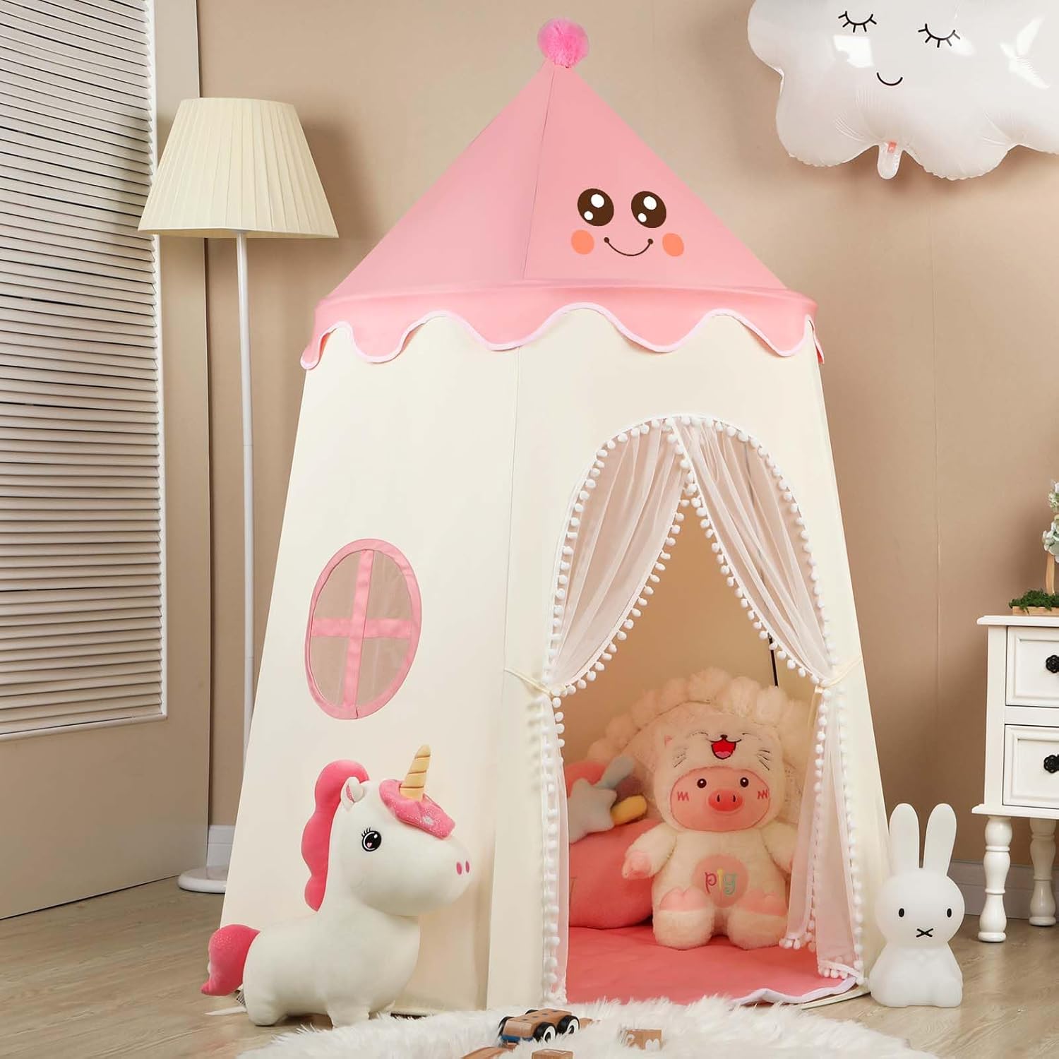 Tiendas de campaña para niños con pancartas, casa de juegos grande de hadas para niños, castillo de princesa, juguetes de regalo para niñas y niños