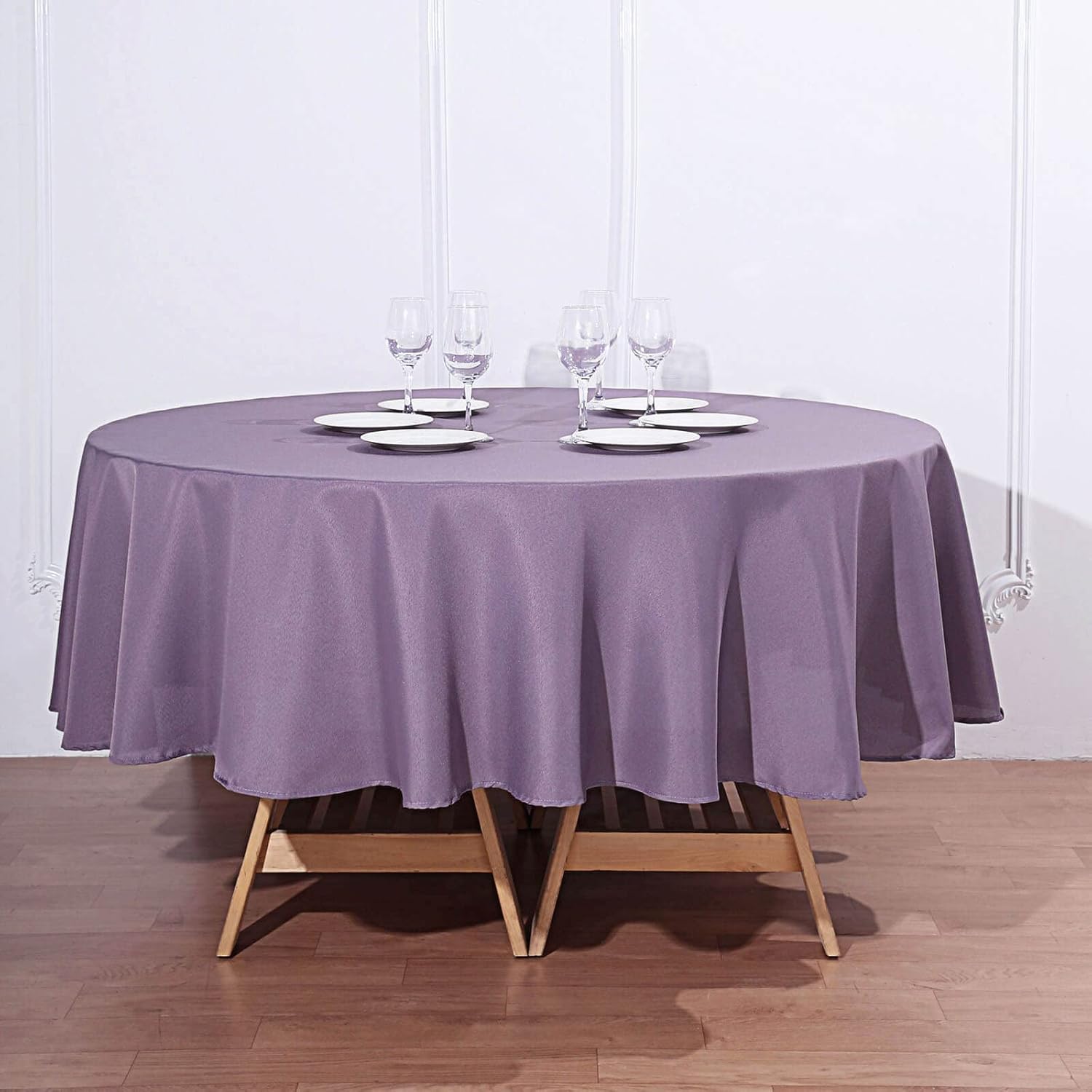 Efavormart – Mantel redondo de poliéster de 90 pulgadas para decoración de bodas, fiestas, cocina, comedor, catering