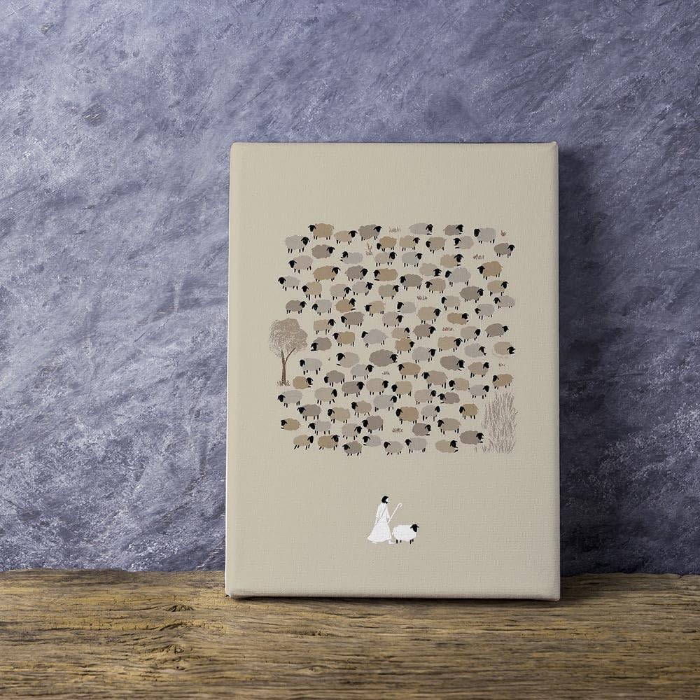 UYMHUKZ Póster de decoración de pared de la Biblia curativa de Jesús cristiano, parábola de las ovejas perdidas, imágenes de Dios Jesús, cristiano,