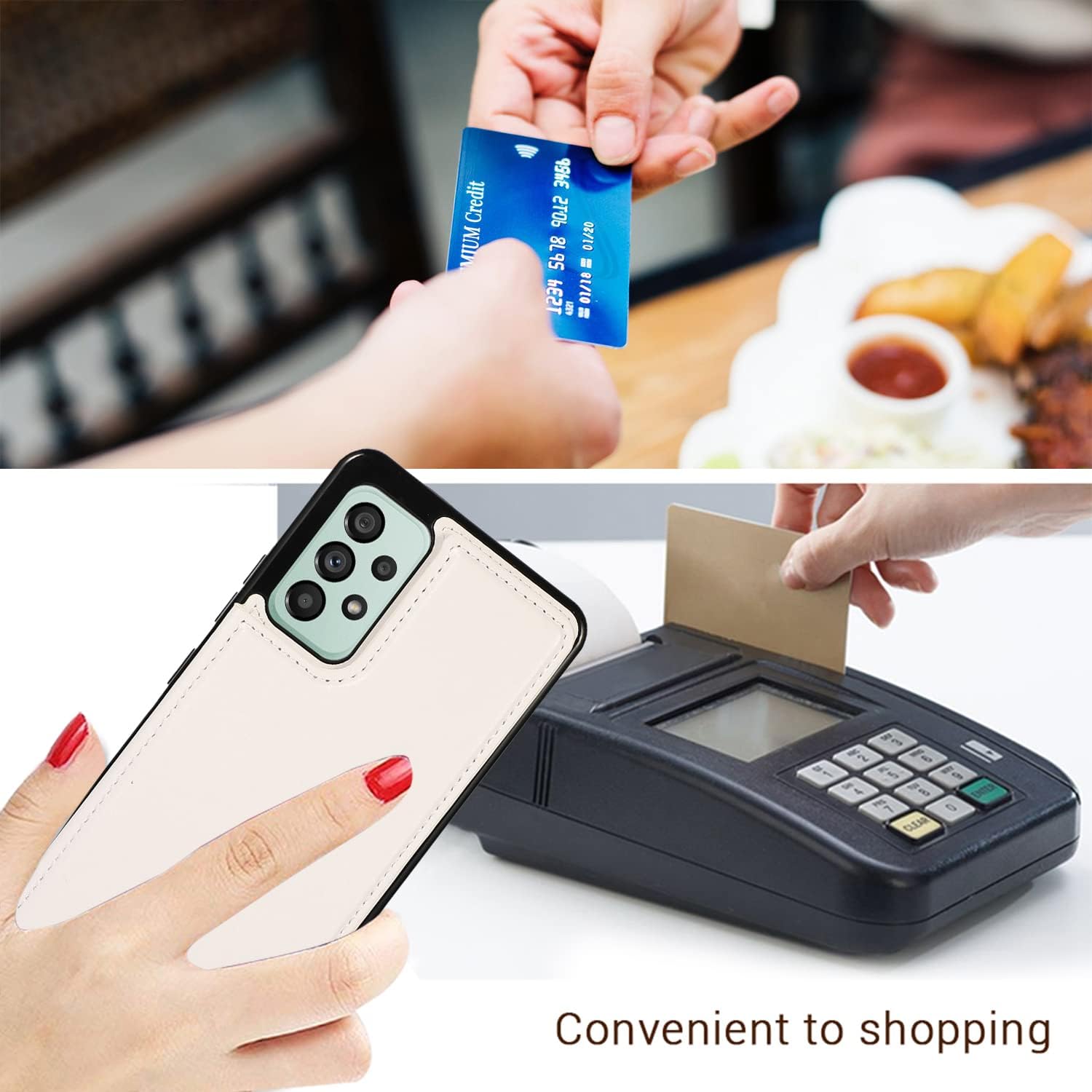 UEEBAI Funda para Samsung Galaxy A53 5G, funda de cuero PU de lujo con dos cierres magnéticos ranuras para tarjetas Función de atril Durable A