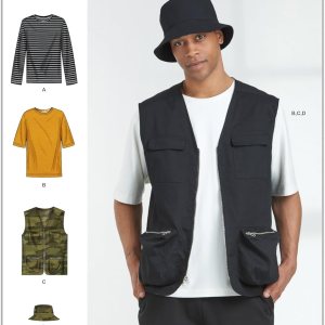 Simplicity Kit de patrón de costura para hombre, chaleco y sombrero, código S9651, tallas 44-46-48-50-52, multicolor Simplicity Kit de patrón de costura para hombre, chaleco y sombrero, código S9651, tallas 44-46-48-50-52, multicolor