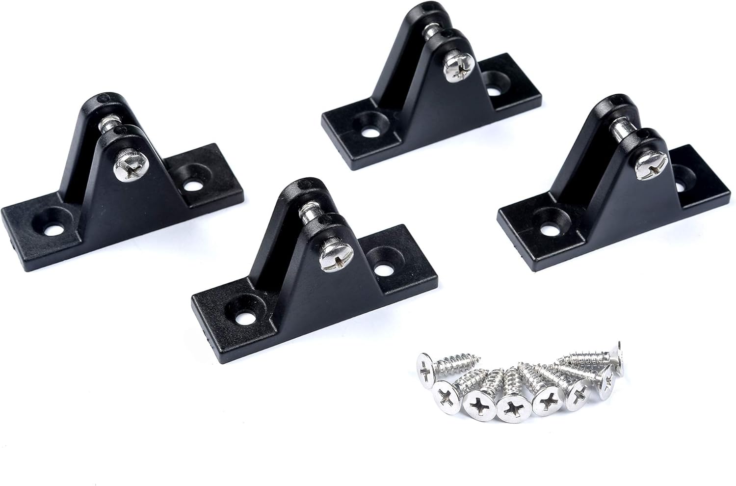THORN Boat Bimini – Bisagras de cubierta superior de montaje plano, nailon negro con tornillos, paquete de 4