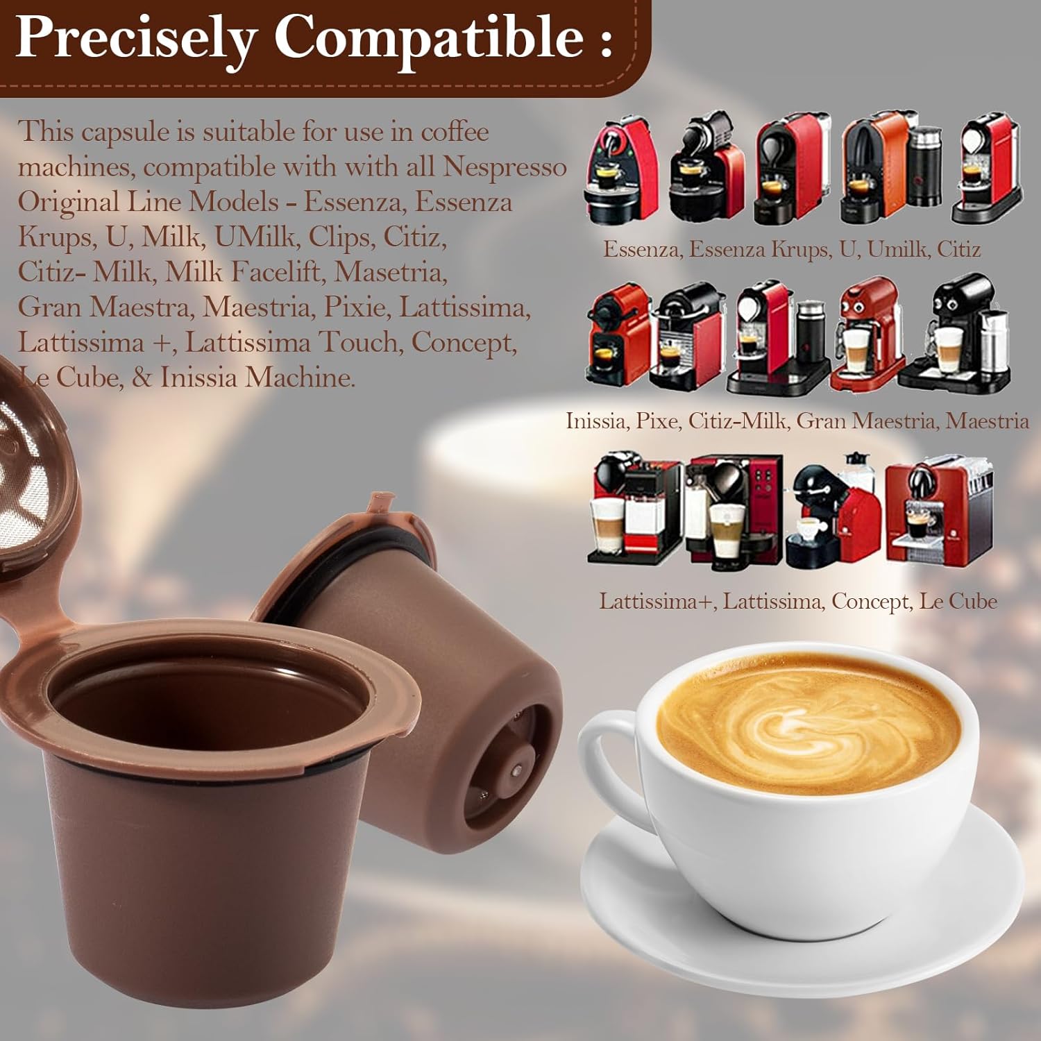 Cápsulas de café reutilizables para café recargables, filtro de cápsula de café compatible con máquinas de café Nespresso, repuesto para cápsulas