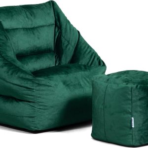 Big Joe Aurora – Paquete de puf y puf, terciopelo esmeralda profundo, poliéster suave, 3.5 pies Big Joe Aurora – Paquete de puf y puf, terciopelo esmeralda profundo, poliéster suave, 3.5 pies